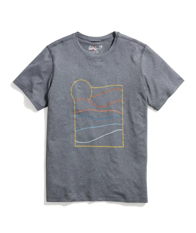 Sport Crew Graphic Tee in Anthracite sold by Marine Layer