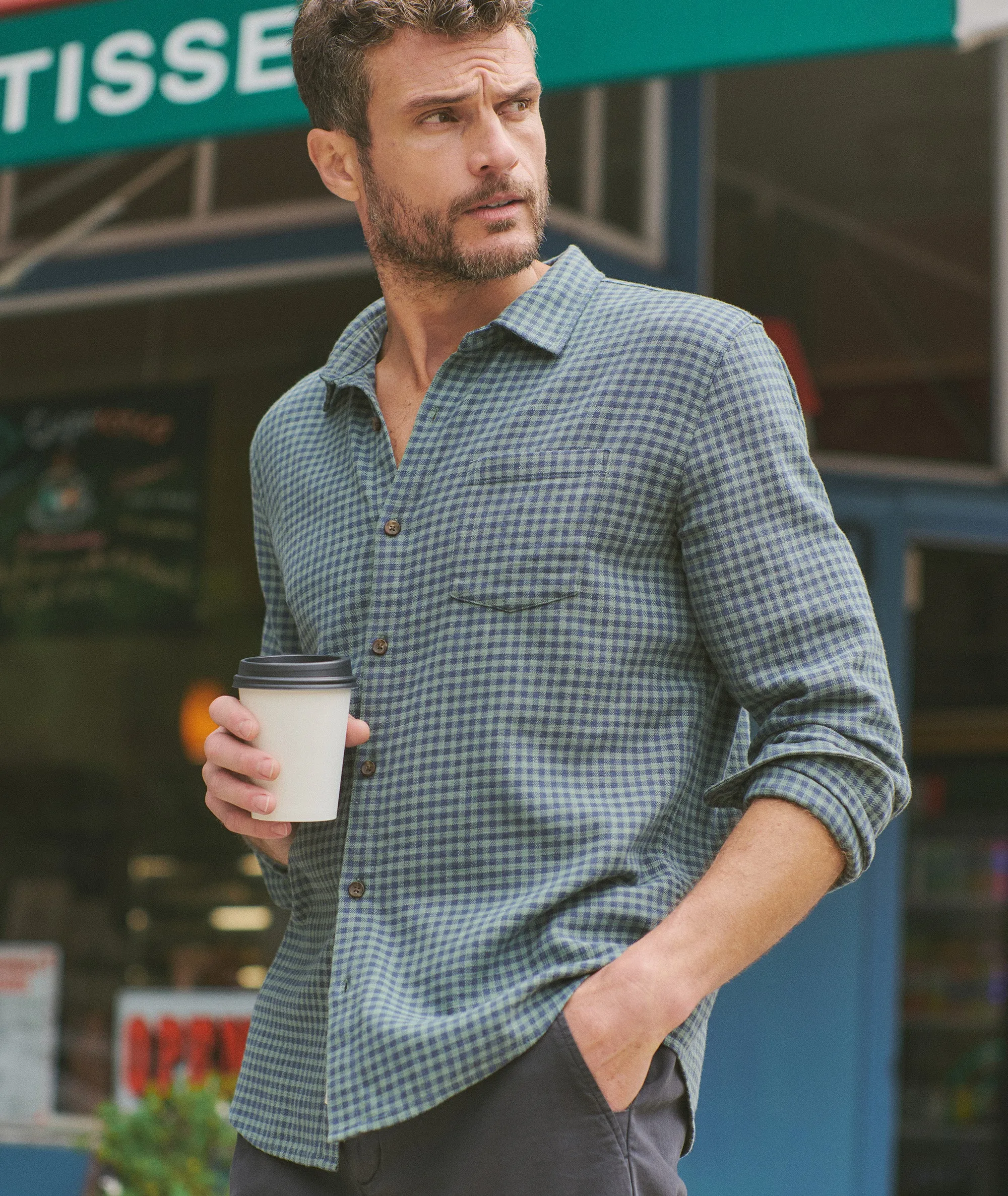 Stretch Selvage Long Sleeve Shirt sold by Marine Layer product image thumbnail 2