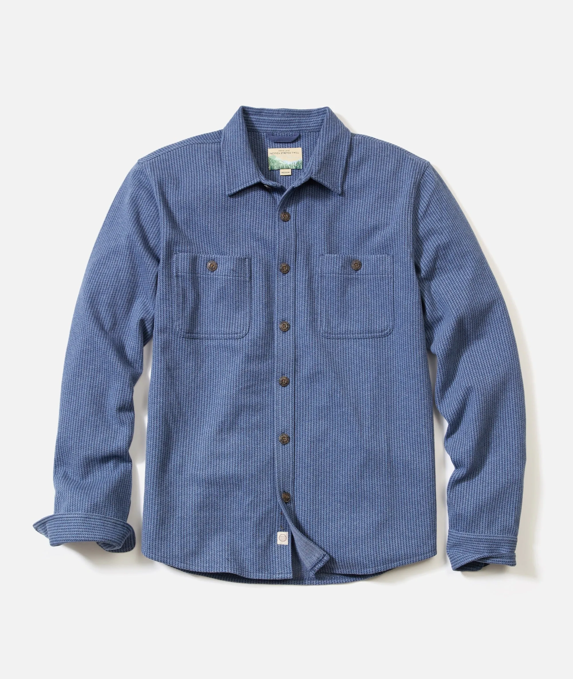 Pacifica Stretch Twill Overshirt sold by Marine Layer