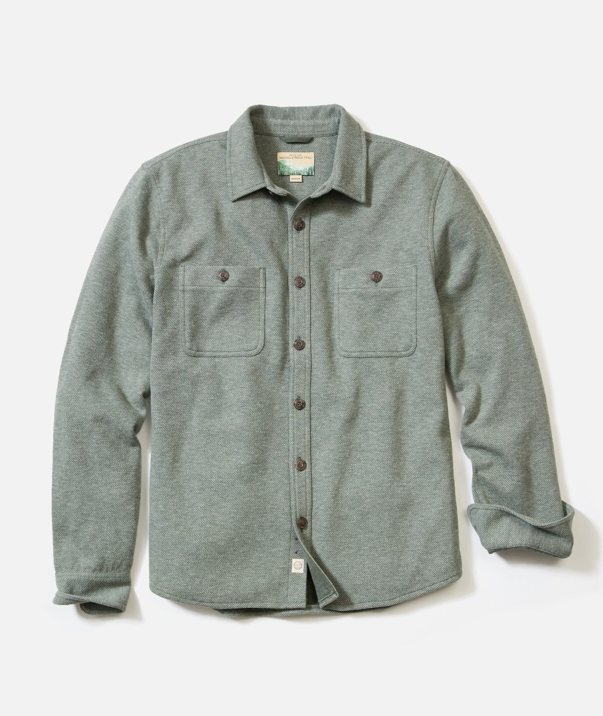 Pacifica Stretch Twill Overshirt sold by Marine Layer
