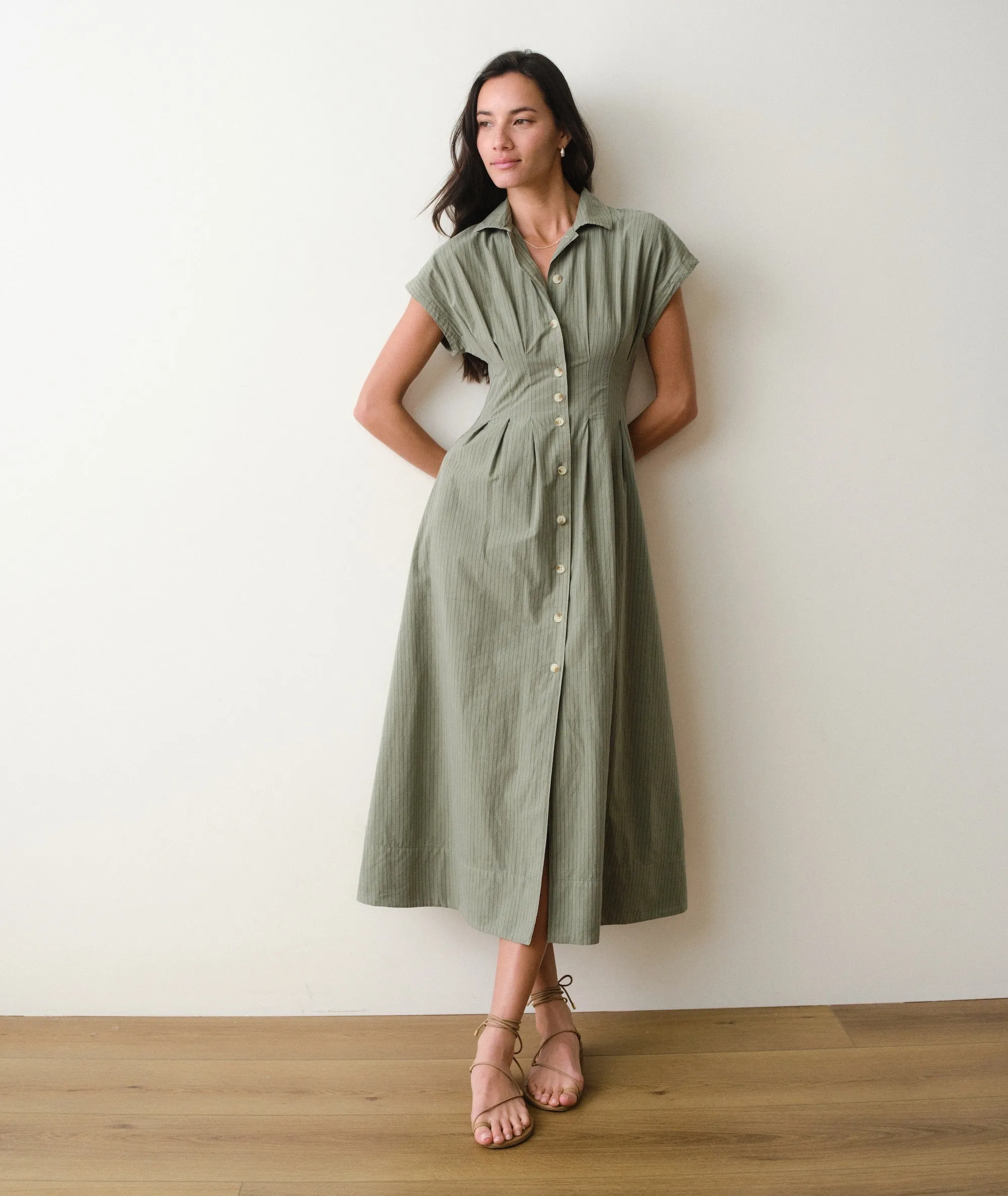 Arden Midi Shirt Dress sold by Marine Layer