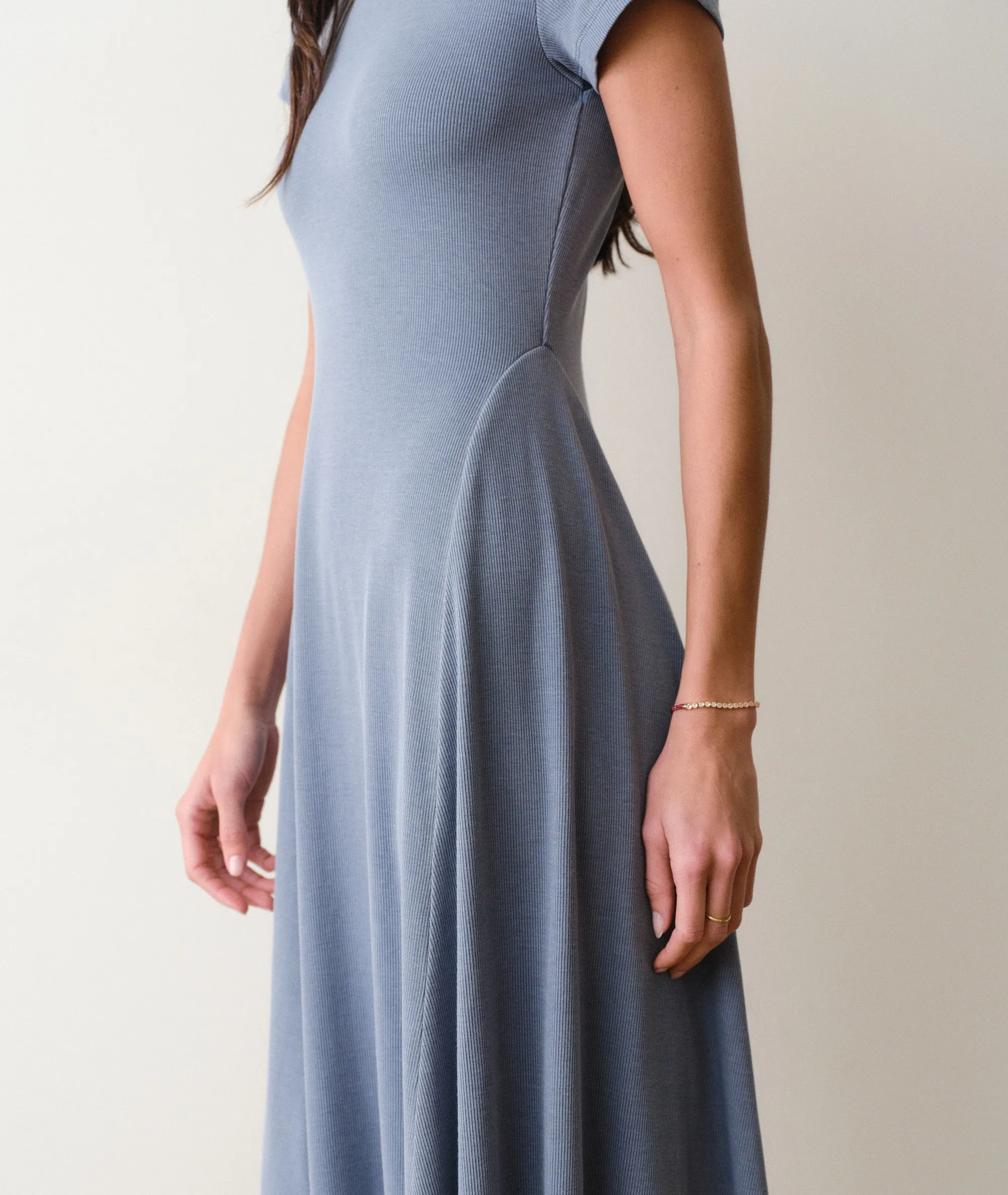 Lexi Short Sleeve Fit & Flare Midi Dress sold by Marine Layer product image thumbnail 4