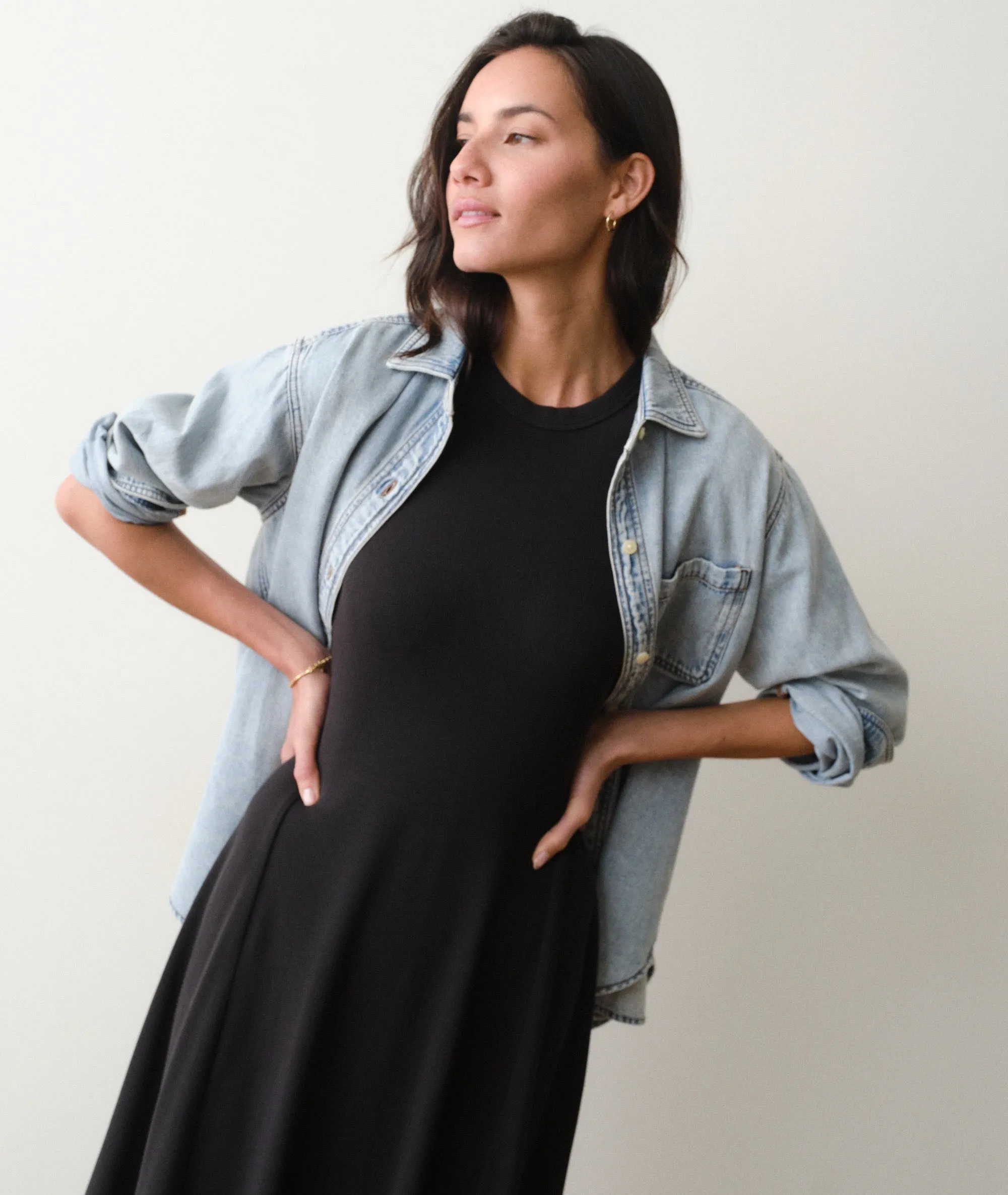Lexi Short Sleeve Fit & Flare Midi Dress sold by Marine Layer product image thumbnail 5