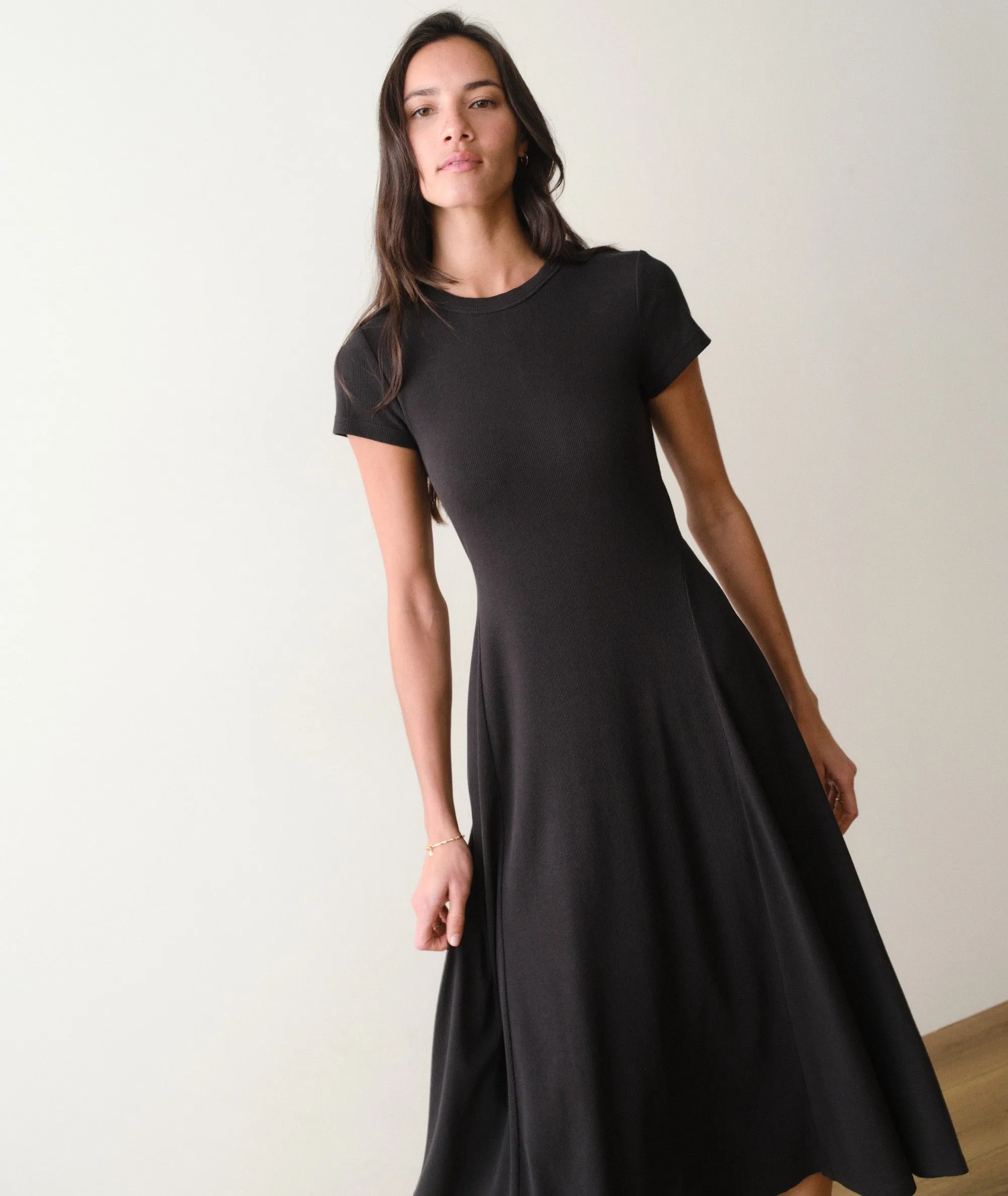 Lexi Short Sleeve Fit & Flare Midi Dress sold by Marine Layer product image thumbnail 4