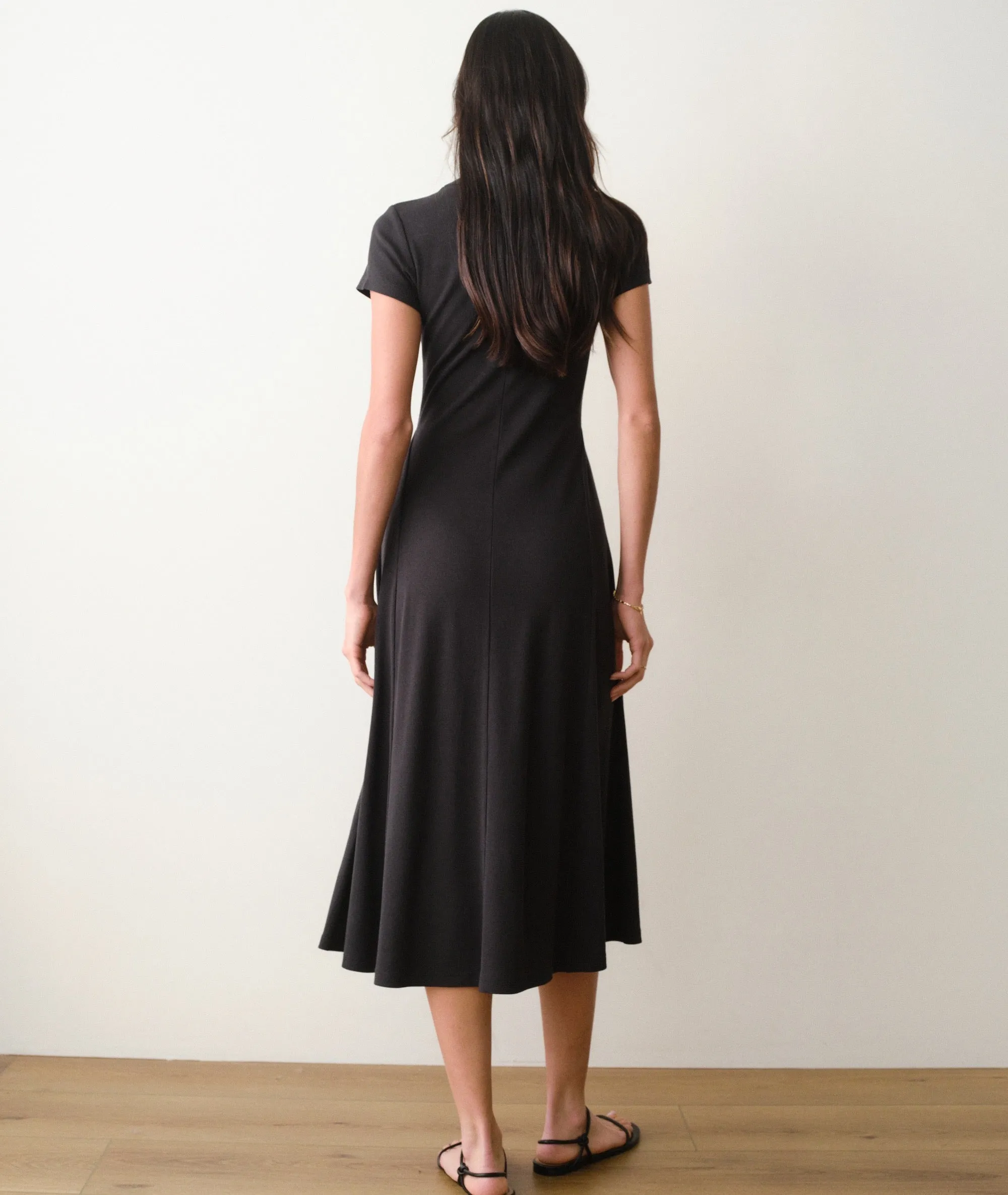 Lexi Short Sleeve Fit & Flare Midi Dress sold by Marine Layer product image thumbnail 3