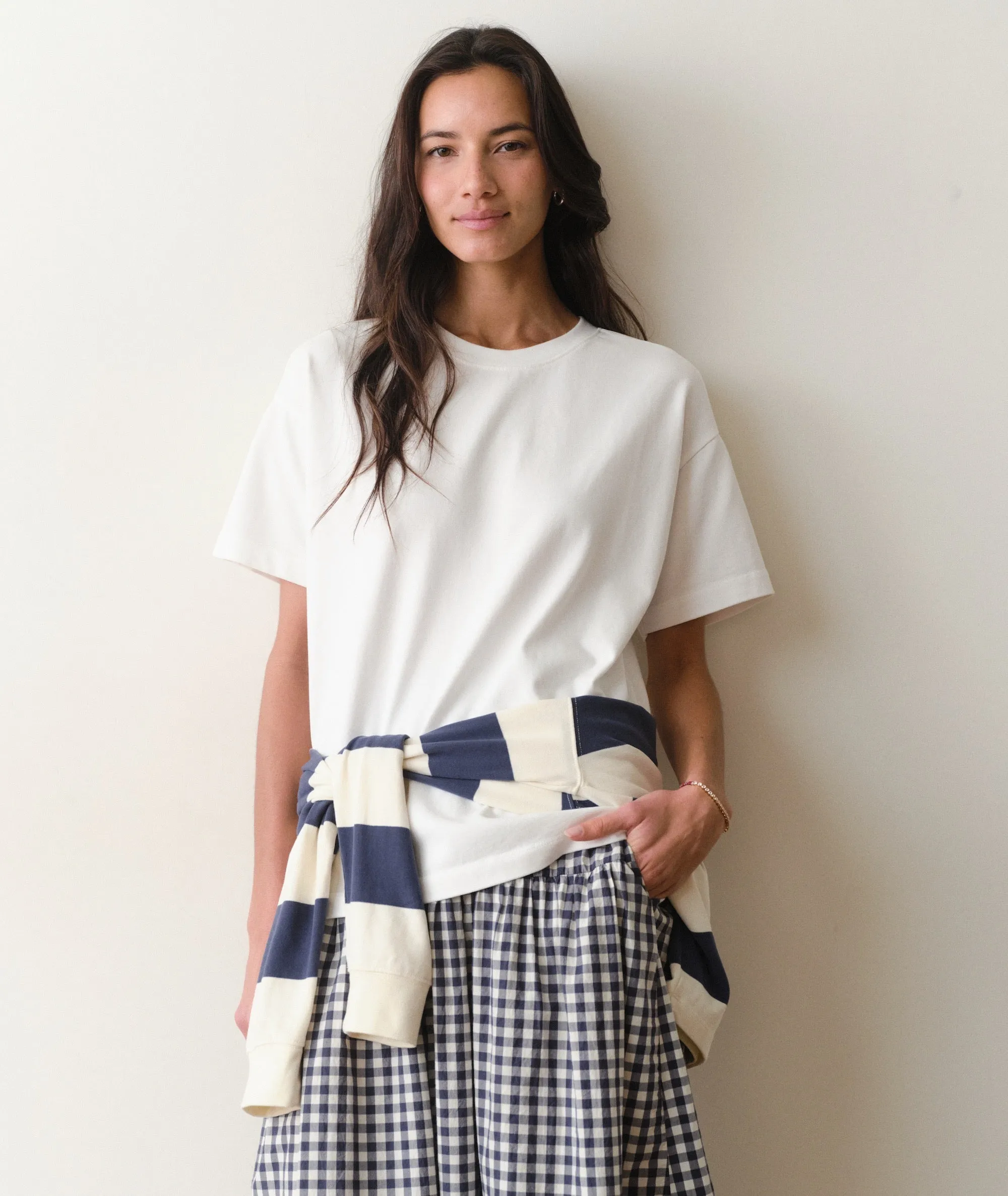 Luxe Sueded Oversized Crew Tee sold by Marine Layer