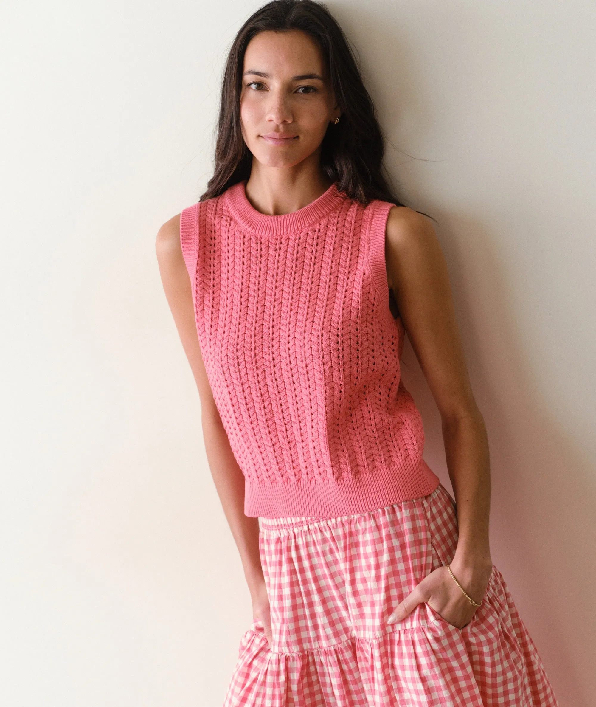 Mina Pointelle Sweater Tank sold by Marine Layer product image thumbnail 5