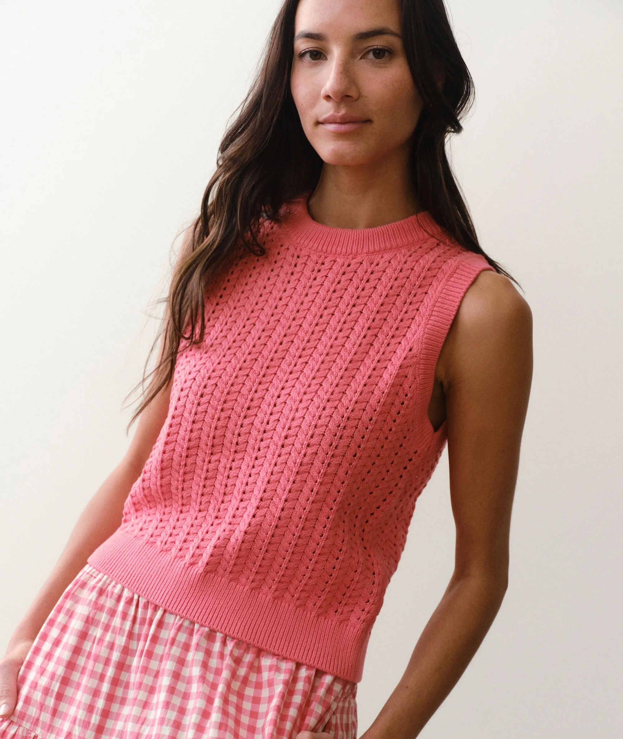 Mina Pointelle Sweater Tank sold by Marine Layer product image thumbnail 3