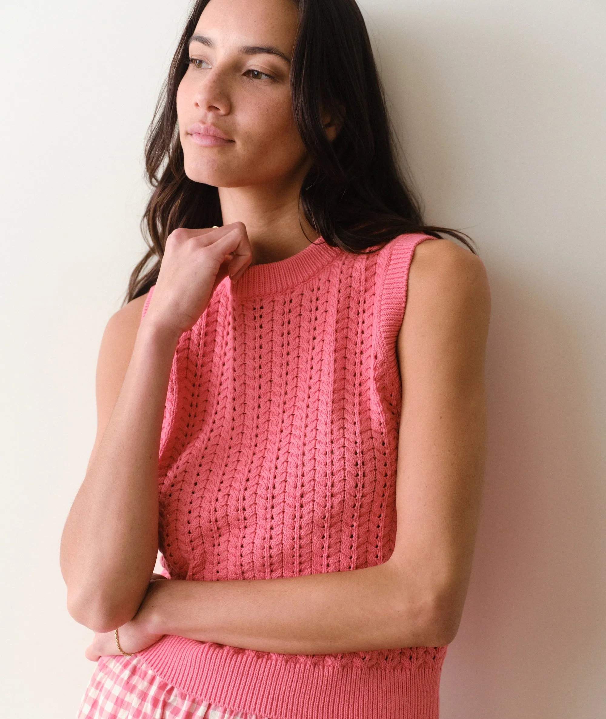 Mina Pointelle Sweater Tank sold by Marine Layer product image thumbnail 2