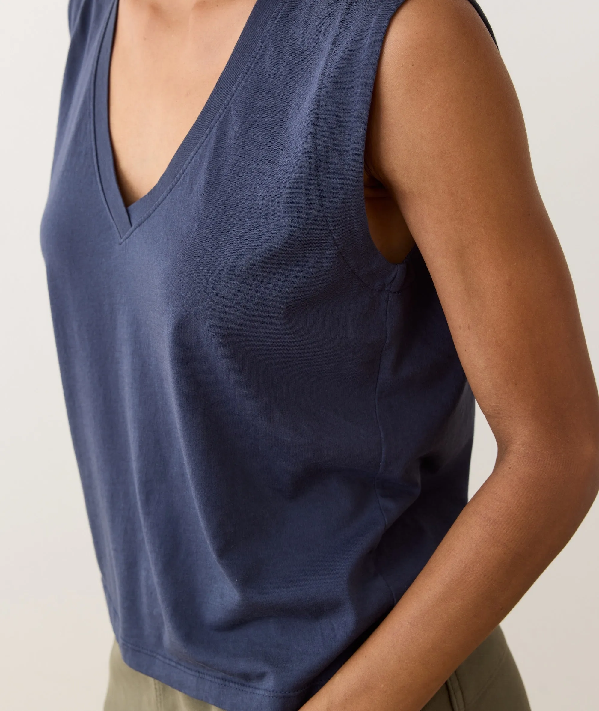 Pima Tissue V-Neck Tank sold by Marine Layer product image thumbnail 5