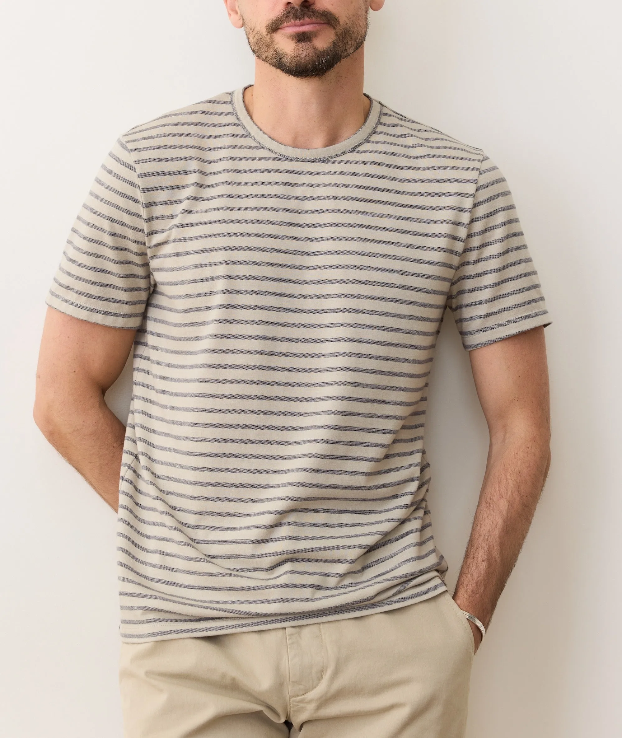 Signature Jacquard Crew Tee sold by Marine Layer product image thumbnail 3