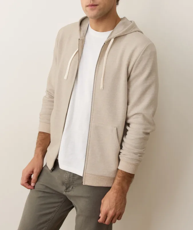 Men's Cloud 9 Fleece Full Zip Hoodie in Whitecap sold by Marine Layer