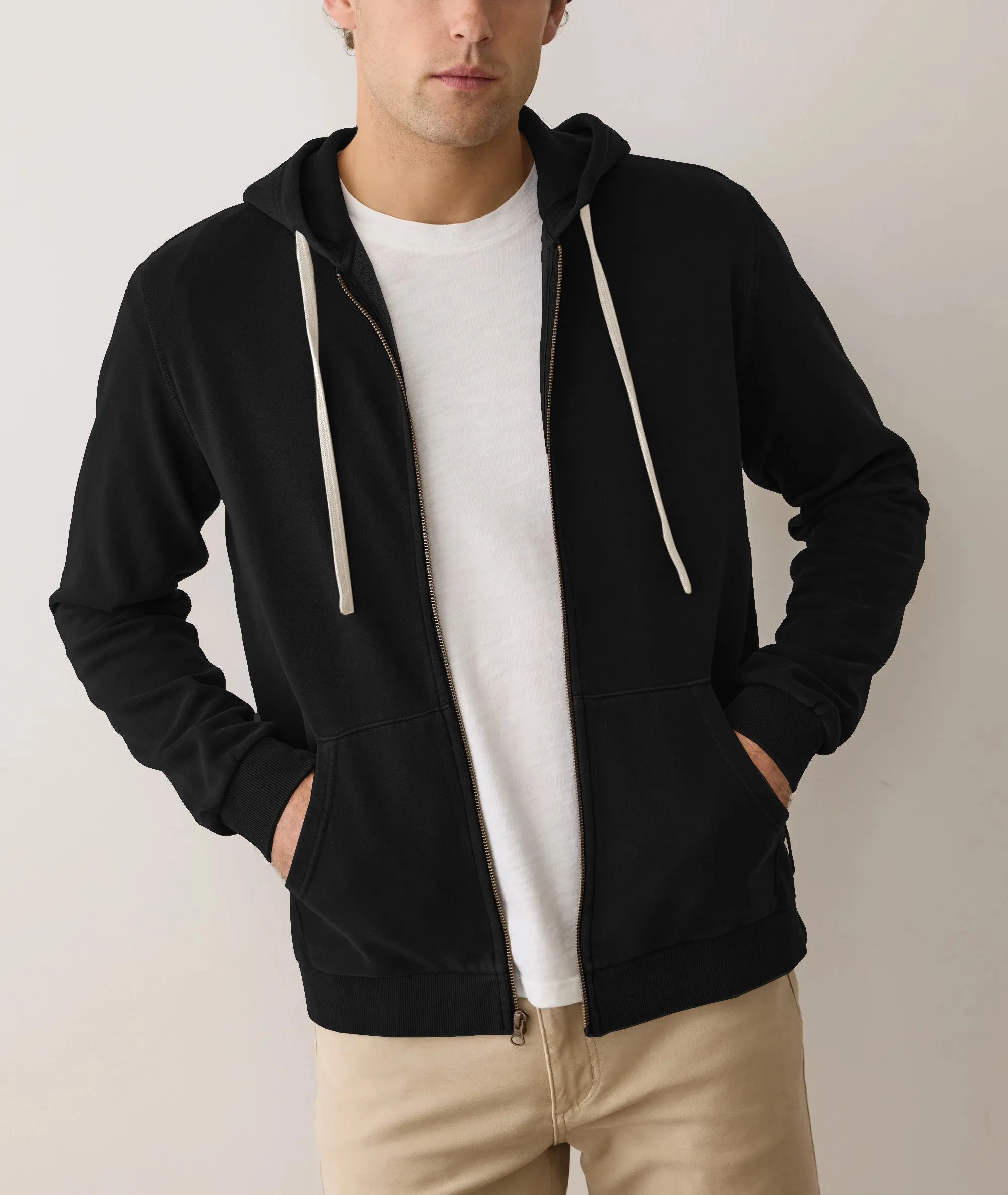 Men's Cloud 9 Fleece Full Zip Hoodie in Black sold by Marine Layer