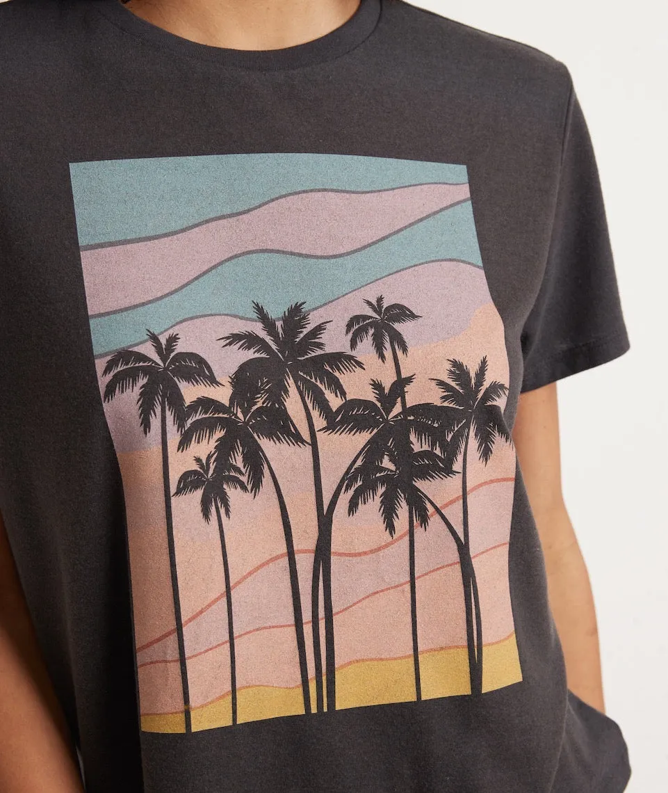 Re-Spun Crop Graphic Tee in Black Palm sold by Marine Layer product image thumbnail 2