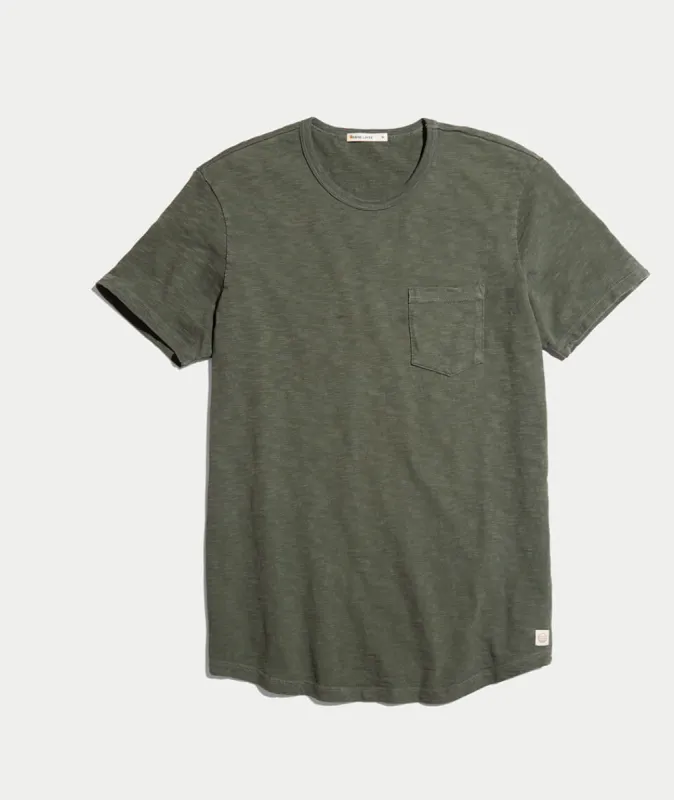 Saddle Pocket Tee in Moss sold by Marine Layer