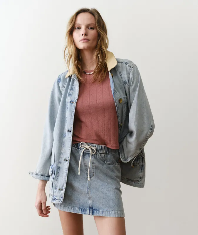 Ella Denim Mini Skirt sold by Marine Layer
