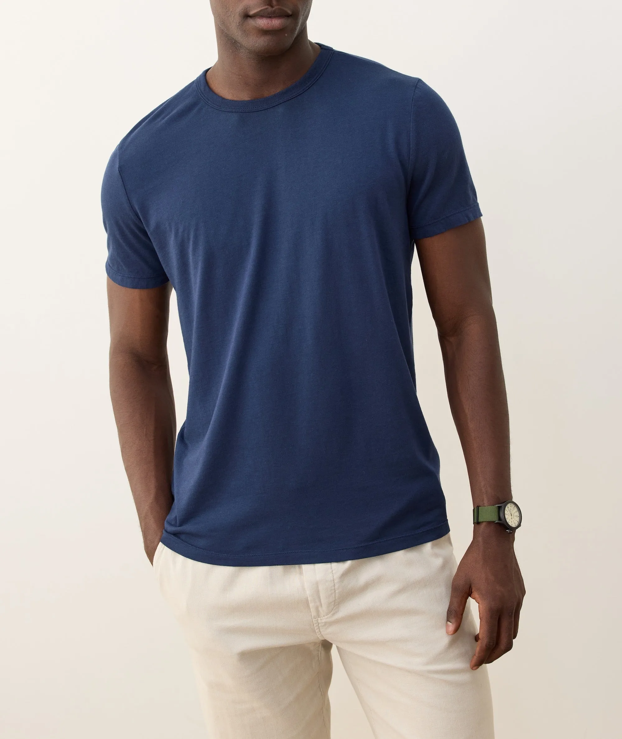 Men's Signature Crew Tee in True Navy sold by Marine Layer product image thumbnail 2
