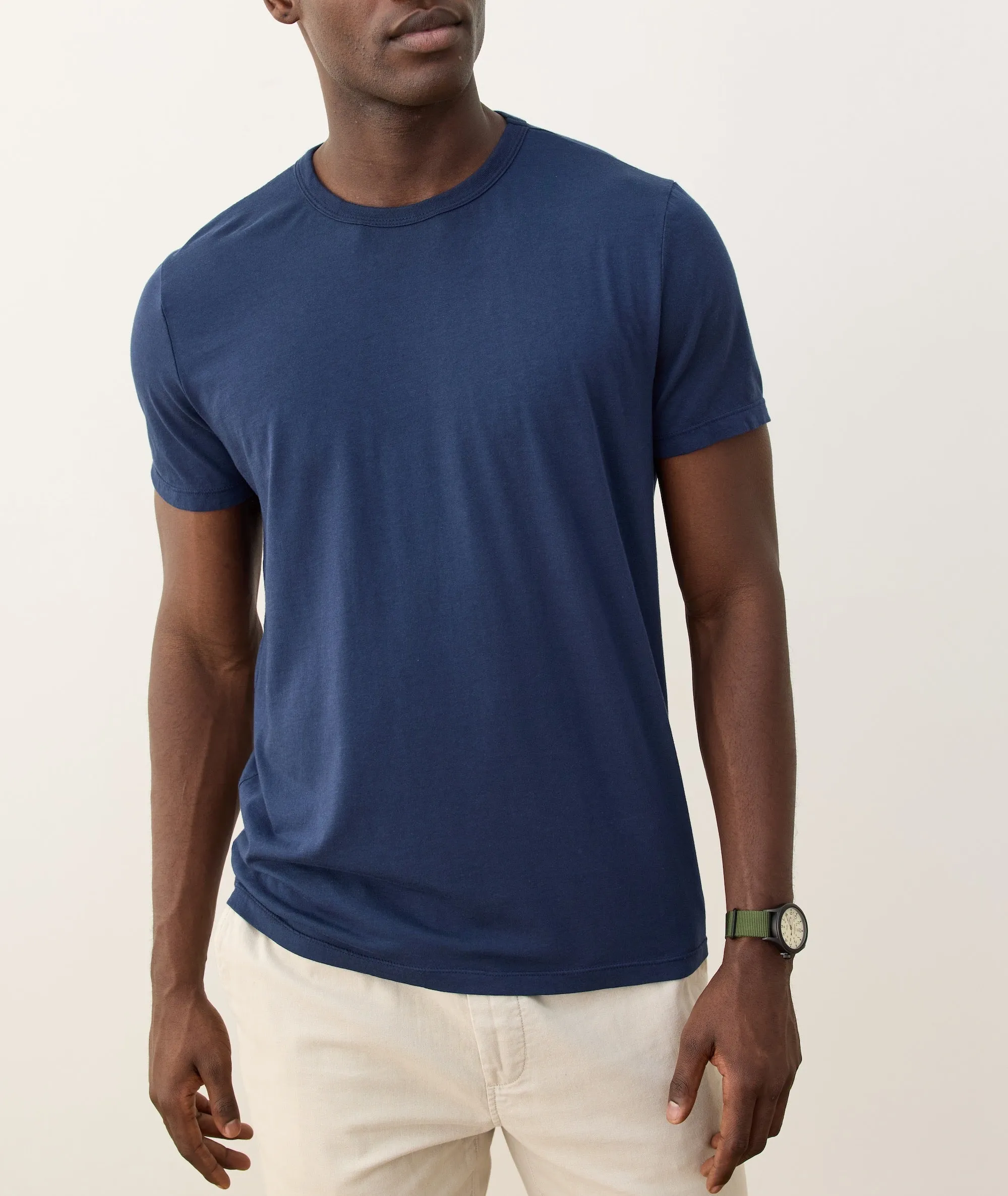Men's Signature Crew Tee in True Navy sold by Marine Layer product image thumbnail 4