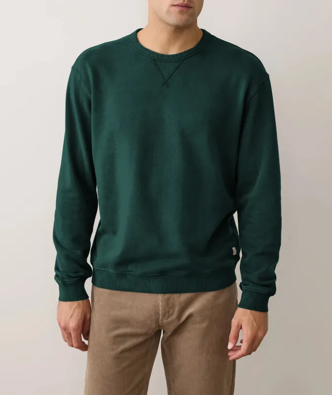Men's Cloud 9 Fleece Relaxed Crewneck in Rainforest made by Marine Layer