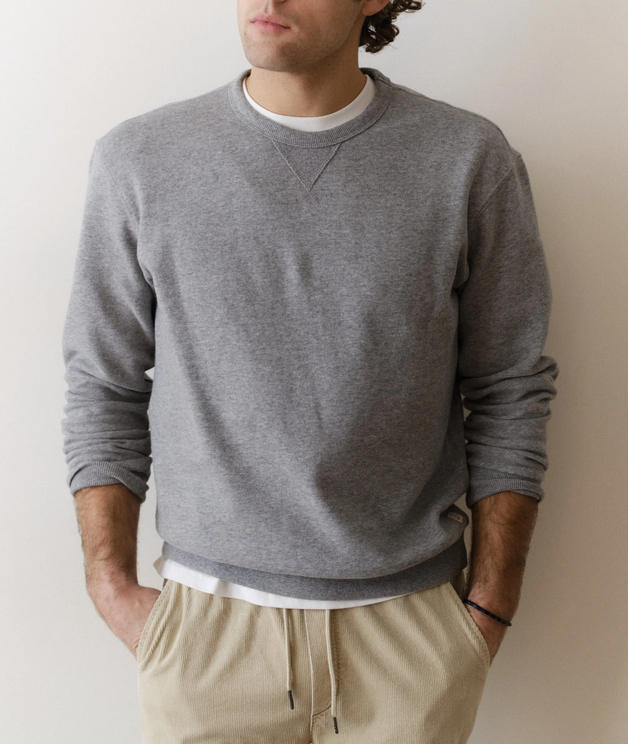 Men's Cloud 9 Fleece Relaxed Crewneck in Heather Grey sold by Marine Layer product image thumbnail 4