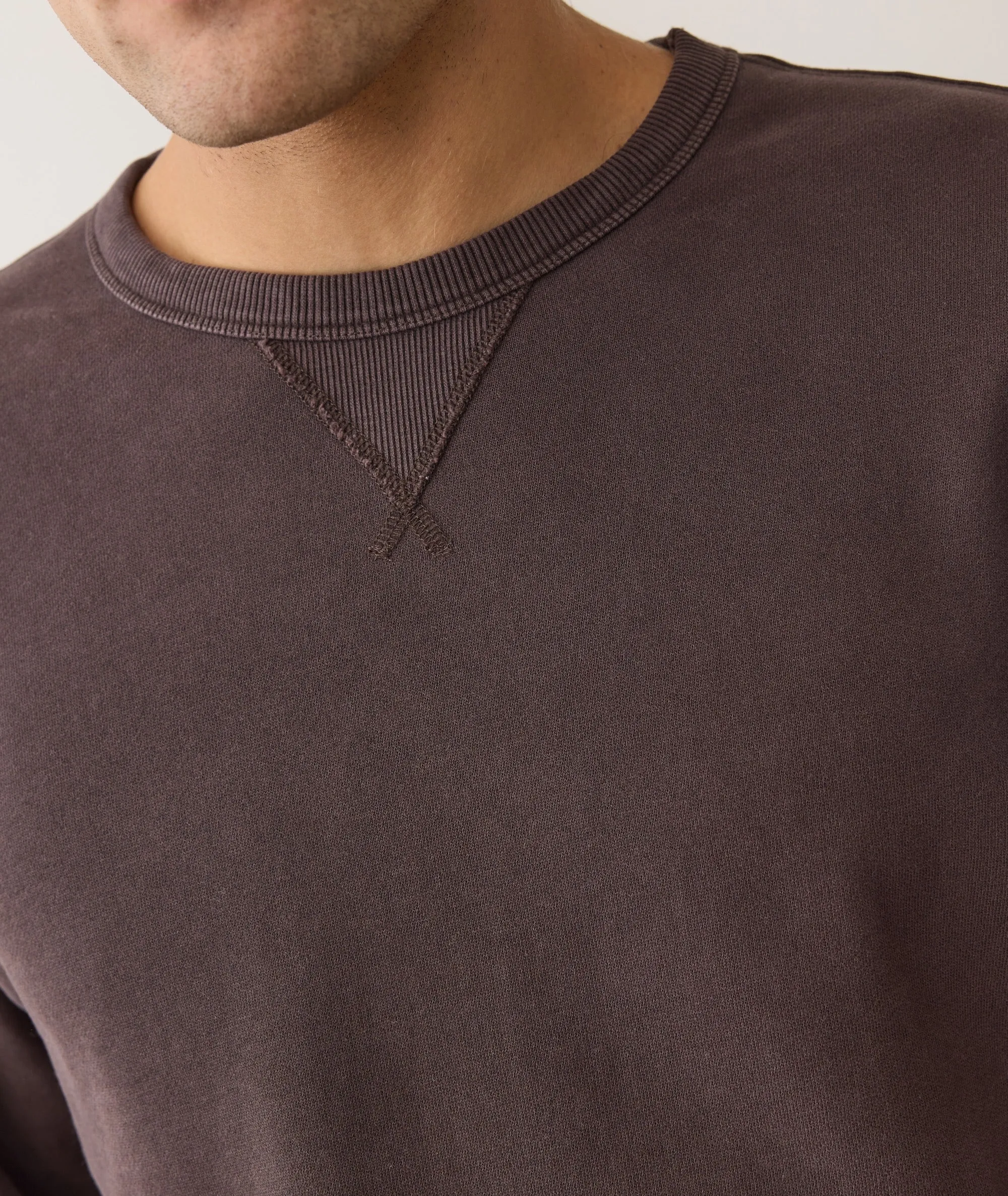 Men's Cloud 9 Fleece Relaxed Crewneck in Coffee sold by Marine Layer product image thumbnail 4