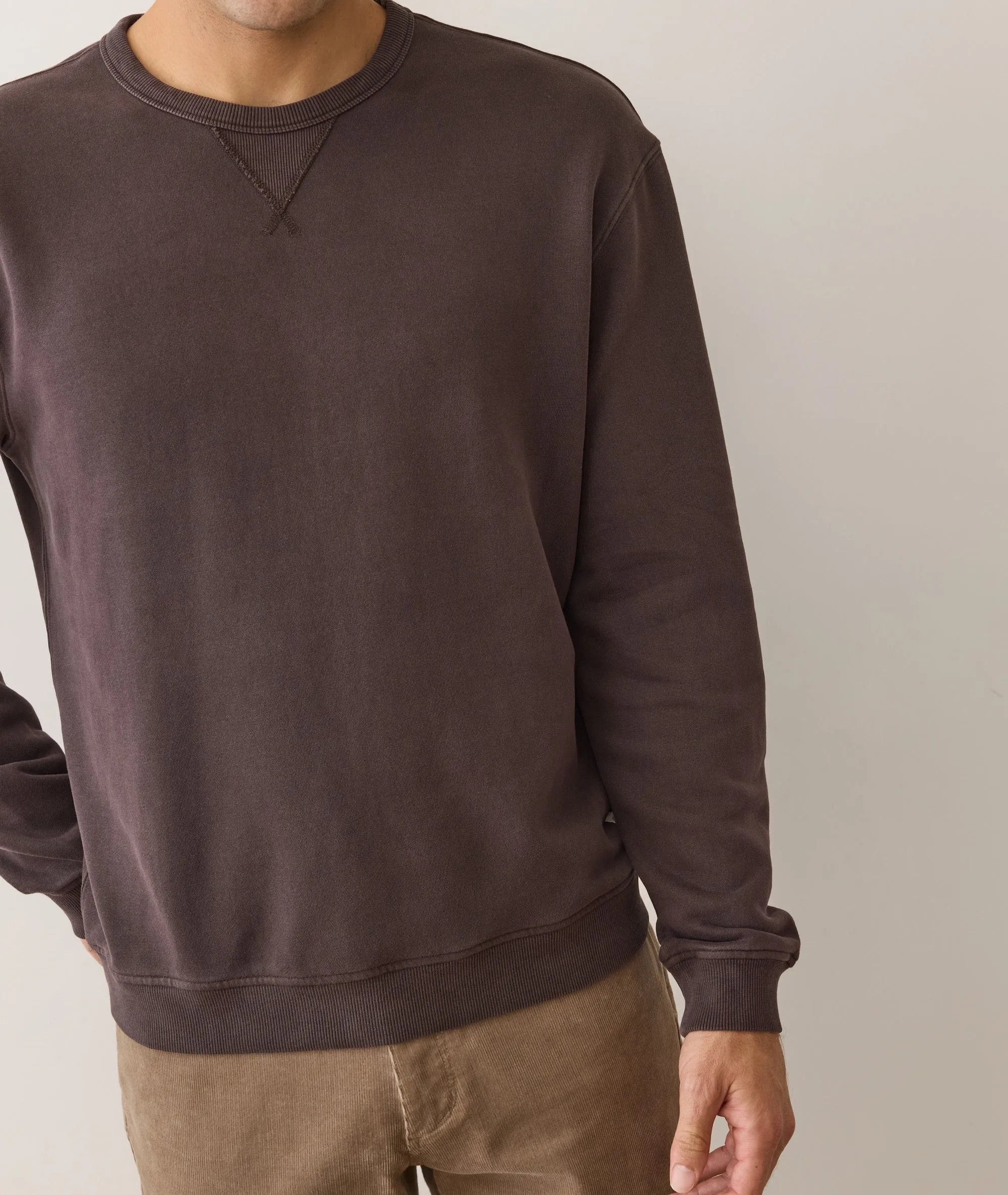 Men's Cloud 9 Fleece Relaxed Crewneck in Coffee sold by Marine Layer product image thumbnail 5