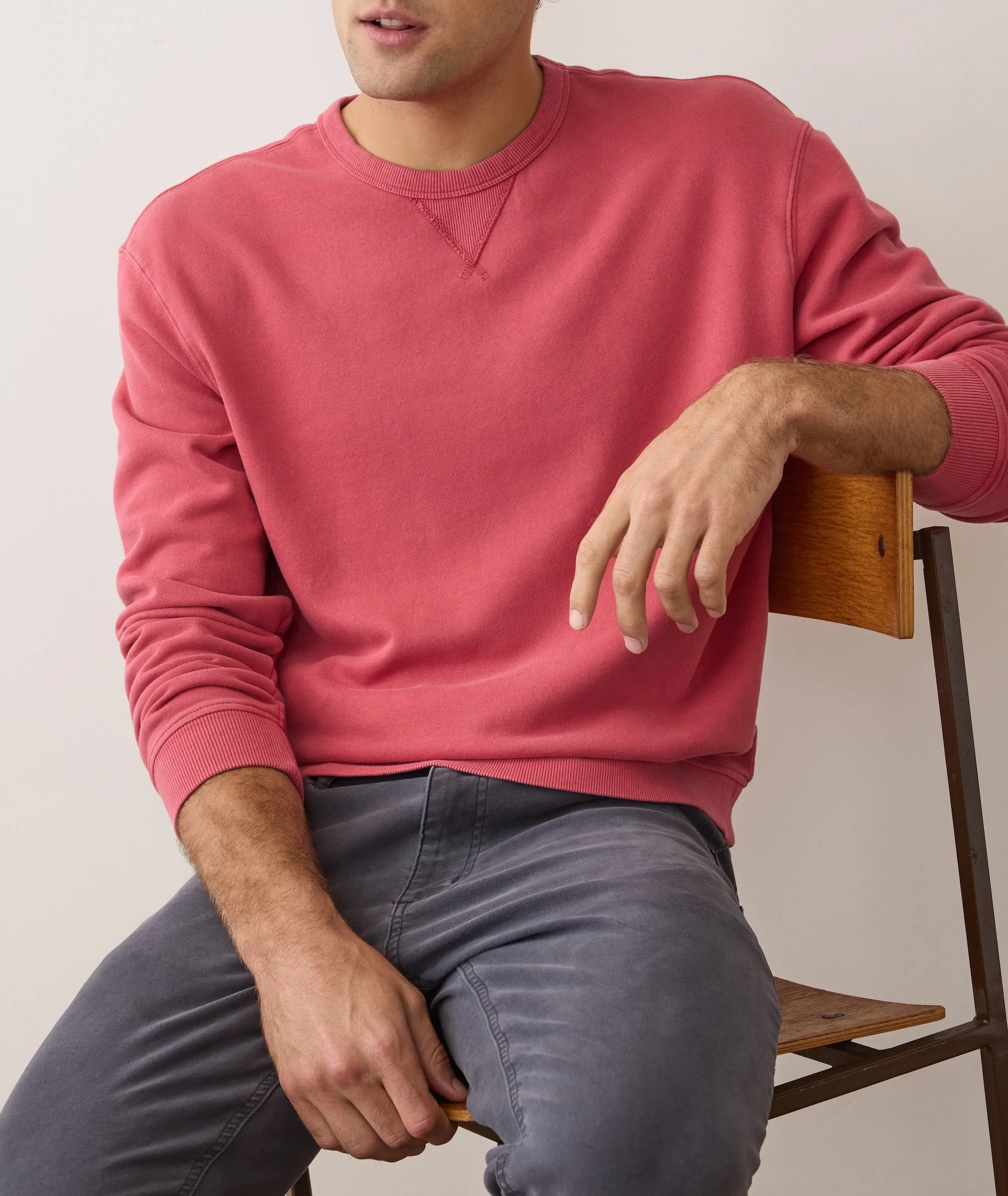 Men's Cloud 9 Fleece Relaxed Crewneck in Baked Apple sold by Marine Layer product image thumbnail 3