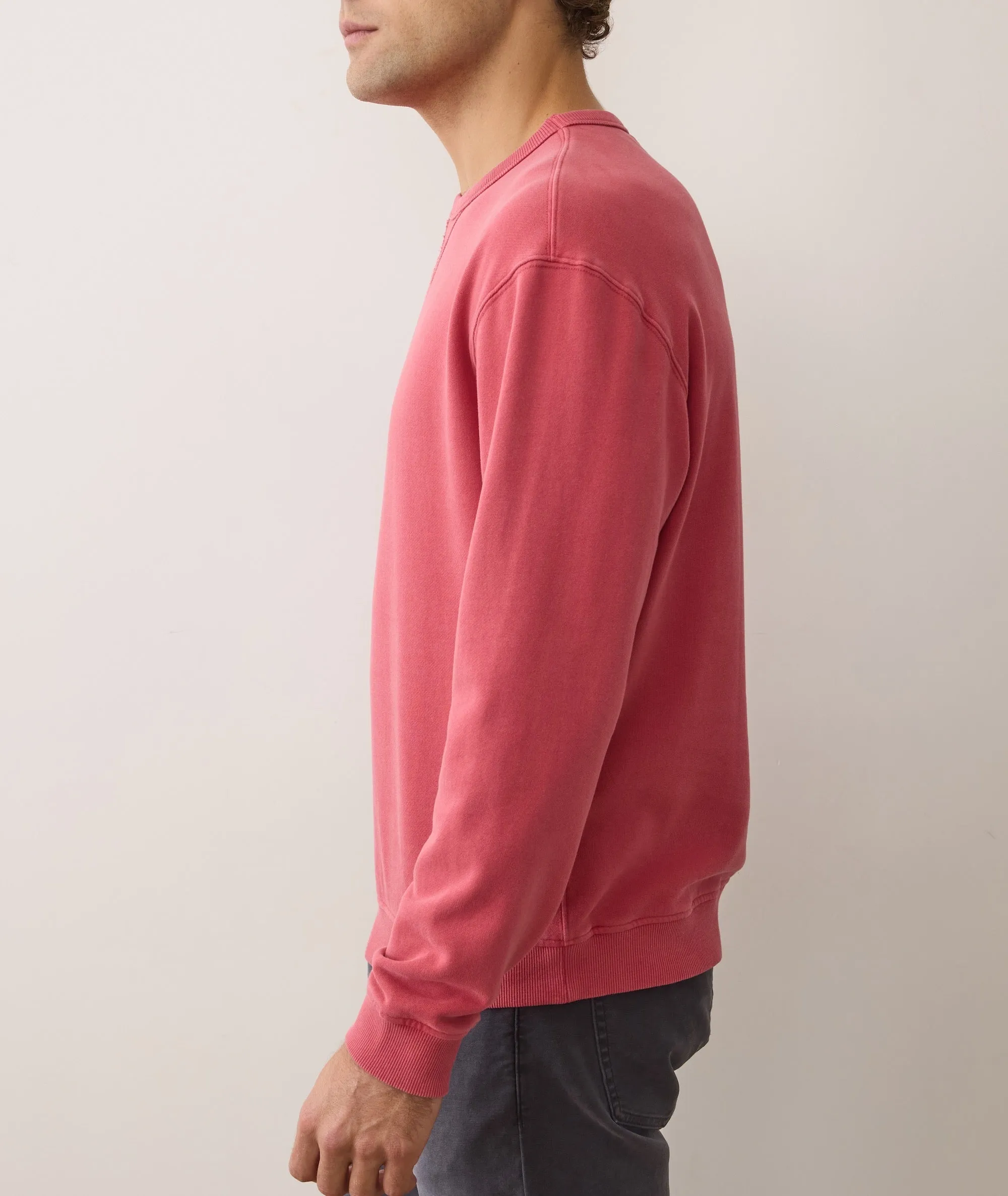 Men's Cloud 9 Fleece Relaxed Crewneck in Baked Apple sold by Marine Layer product image thumbnail 5