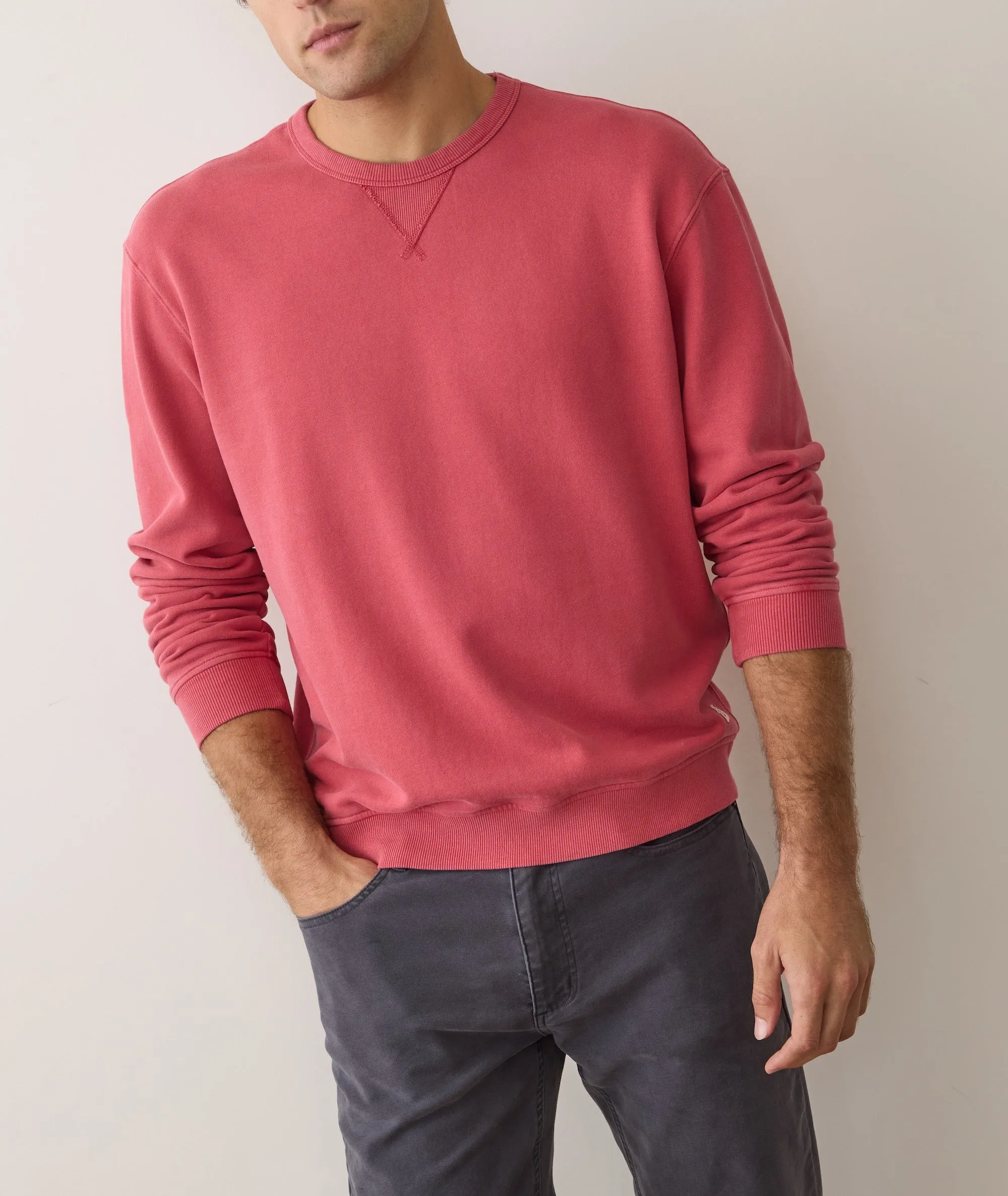 Men's Cloud 9 Fleece Relaxed Crewneck in Baked Apple sold by Marine Layer product image thumbnail 2