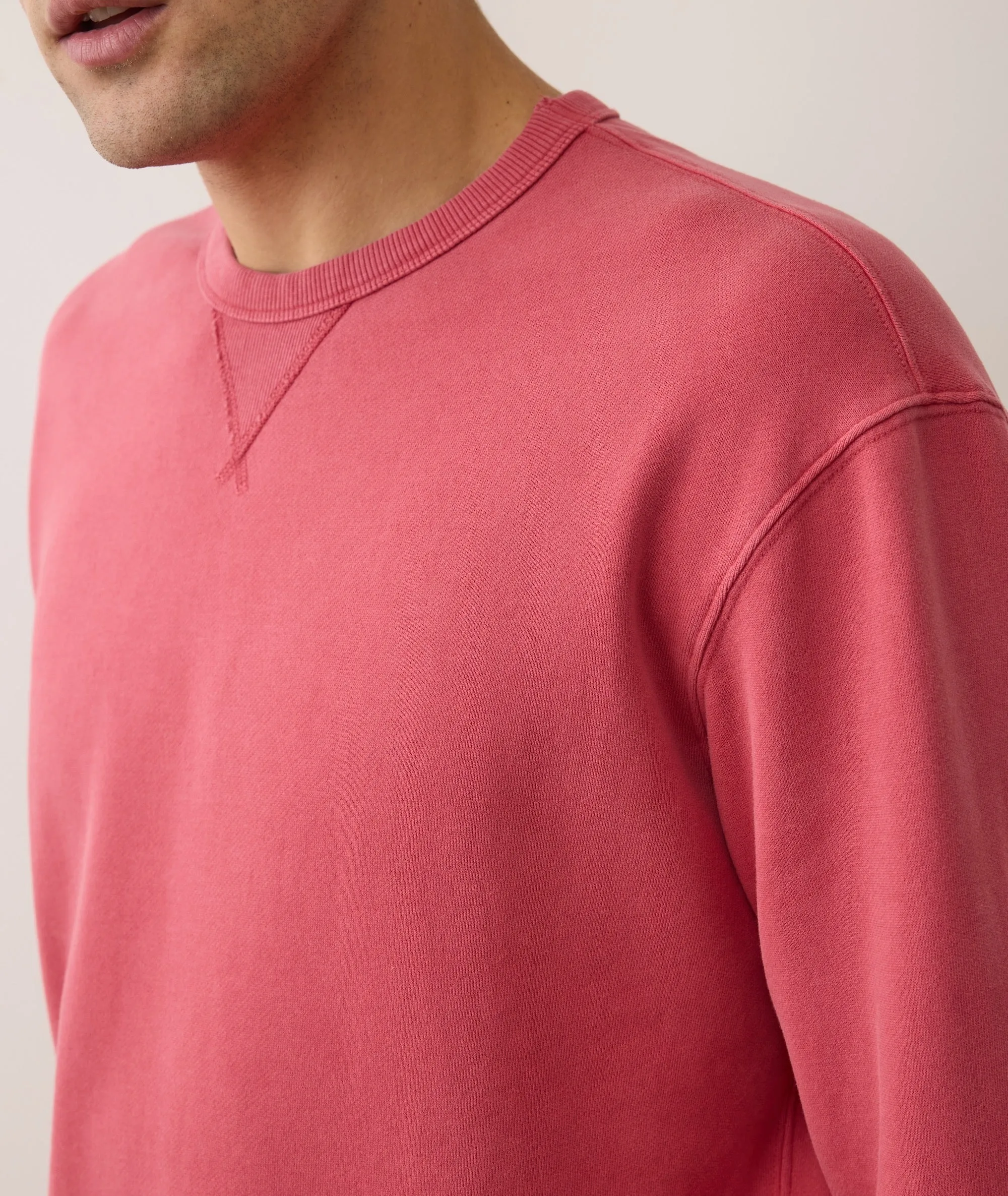 Men's Cloud 9 Fleece Relaxed Crewneck in Baked Apple sold by Marine Layer product image thumbnail 4
