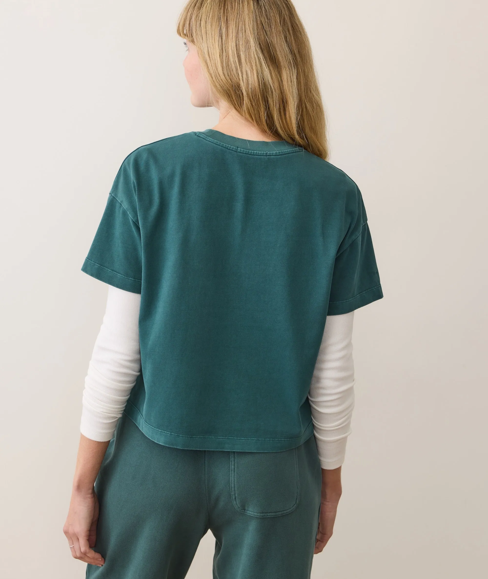 Women's Luxe Sueded Tee in Rainforest sold by Marine Layer product image thumbnail 3