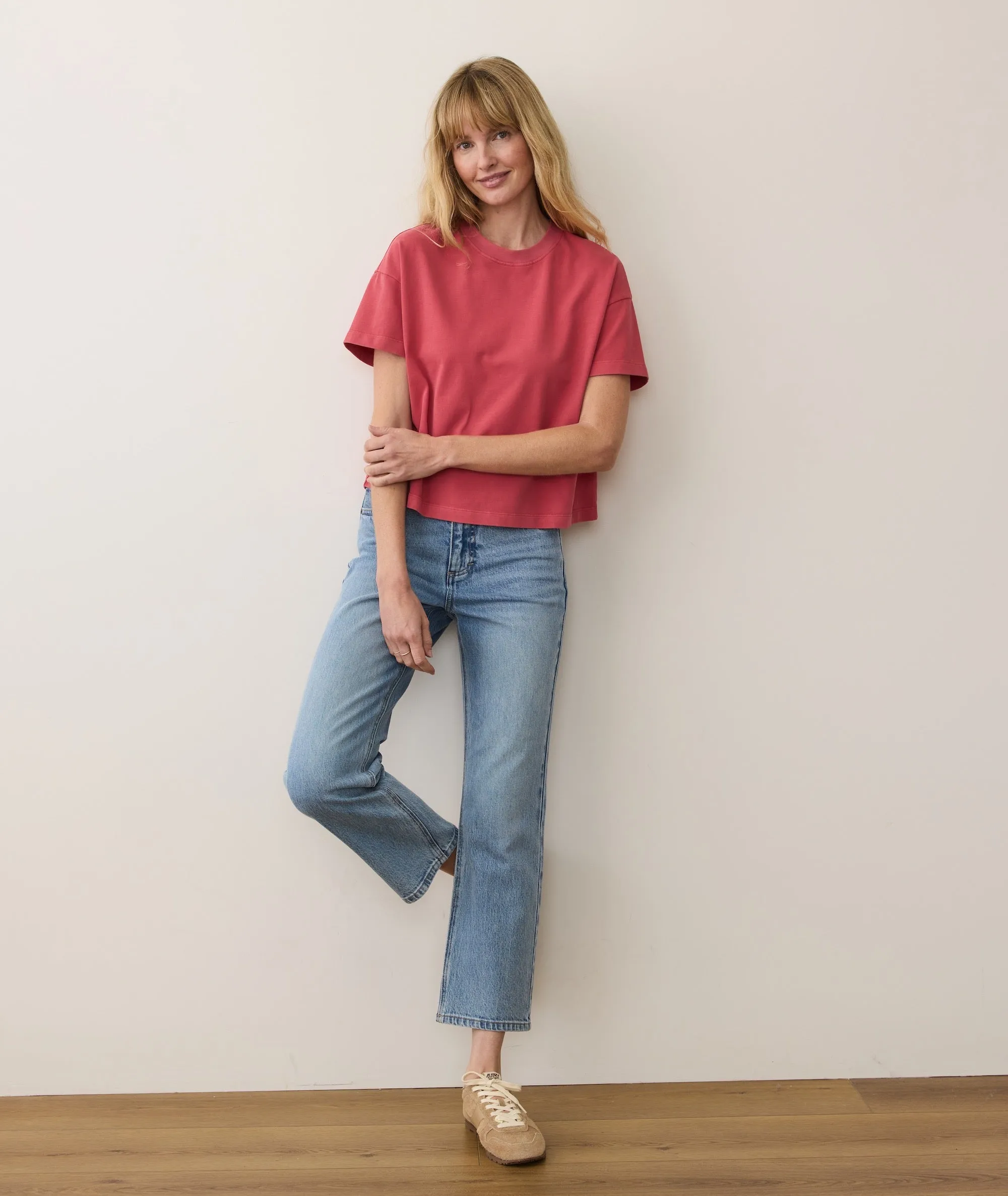 Women's Luxe Sueded Tee in Baked Apple sold by Marine Layer product image thumbnail 5