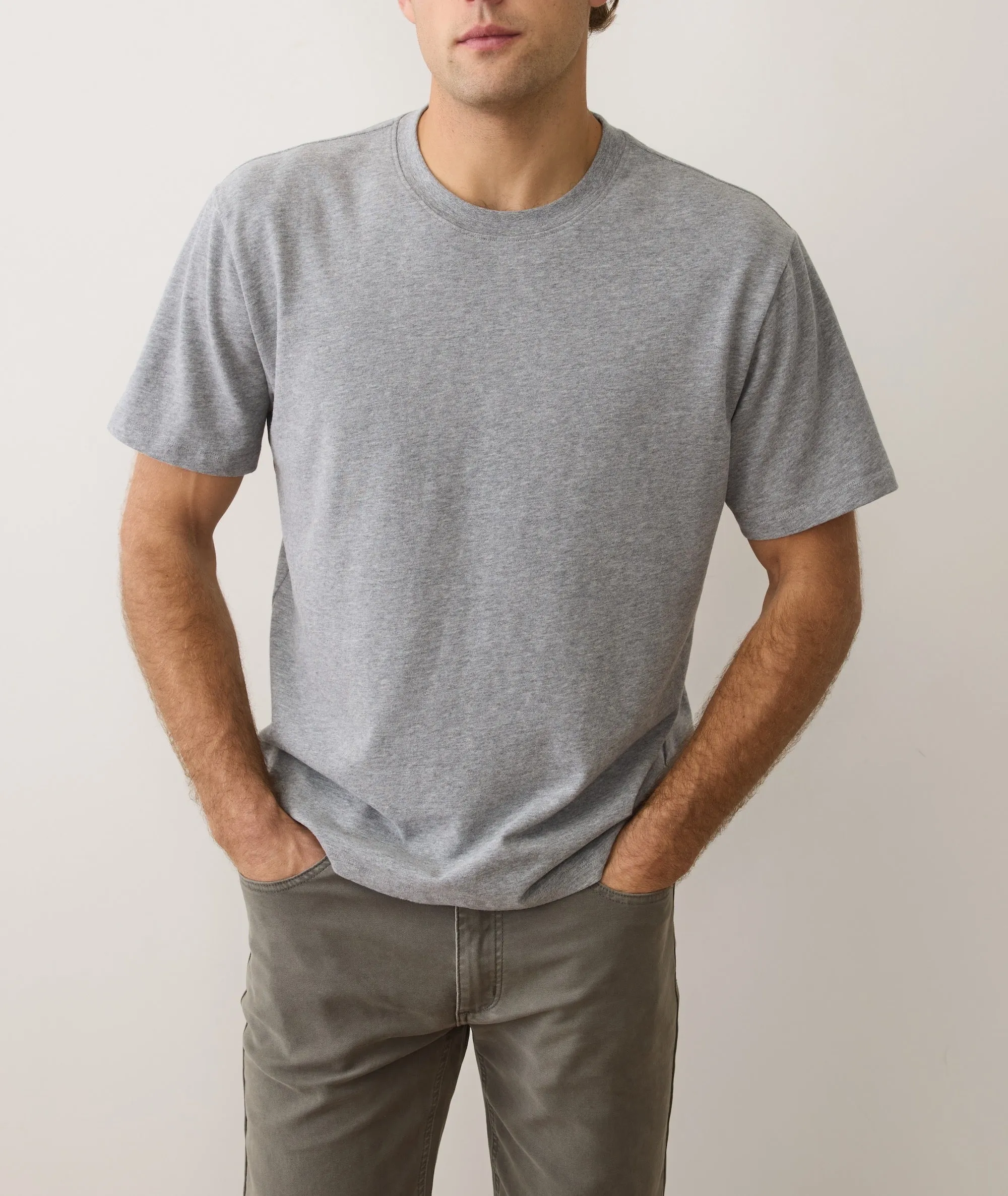 Men's Luxe 250 Tee in Heather Grey sold by Marine Layer product image thumbnail 3