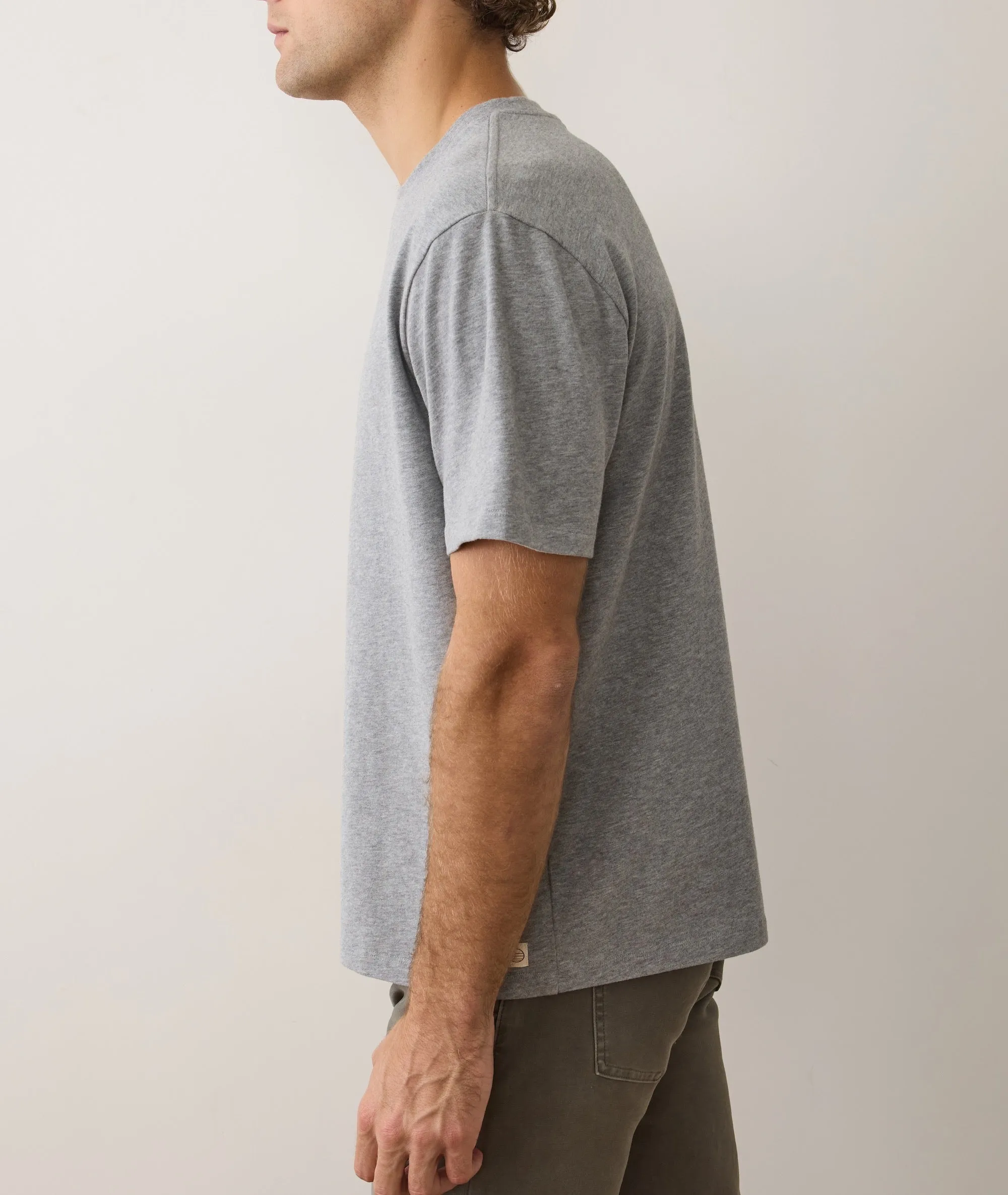 Men's Luxe 250 Tee in Heather Grey sold by Marine Layer product image thumbnail 4
