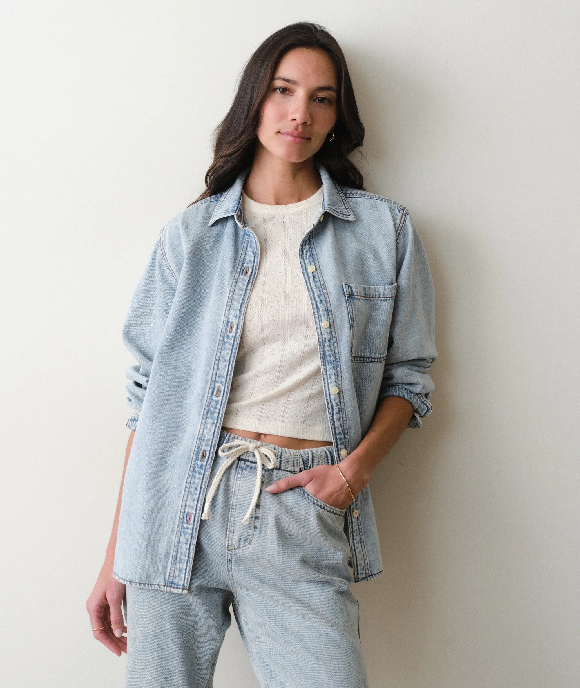 Jane Relaxed Denim Shirt sold by Marine Layer
