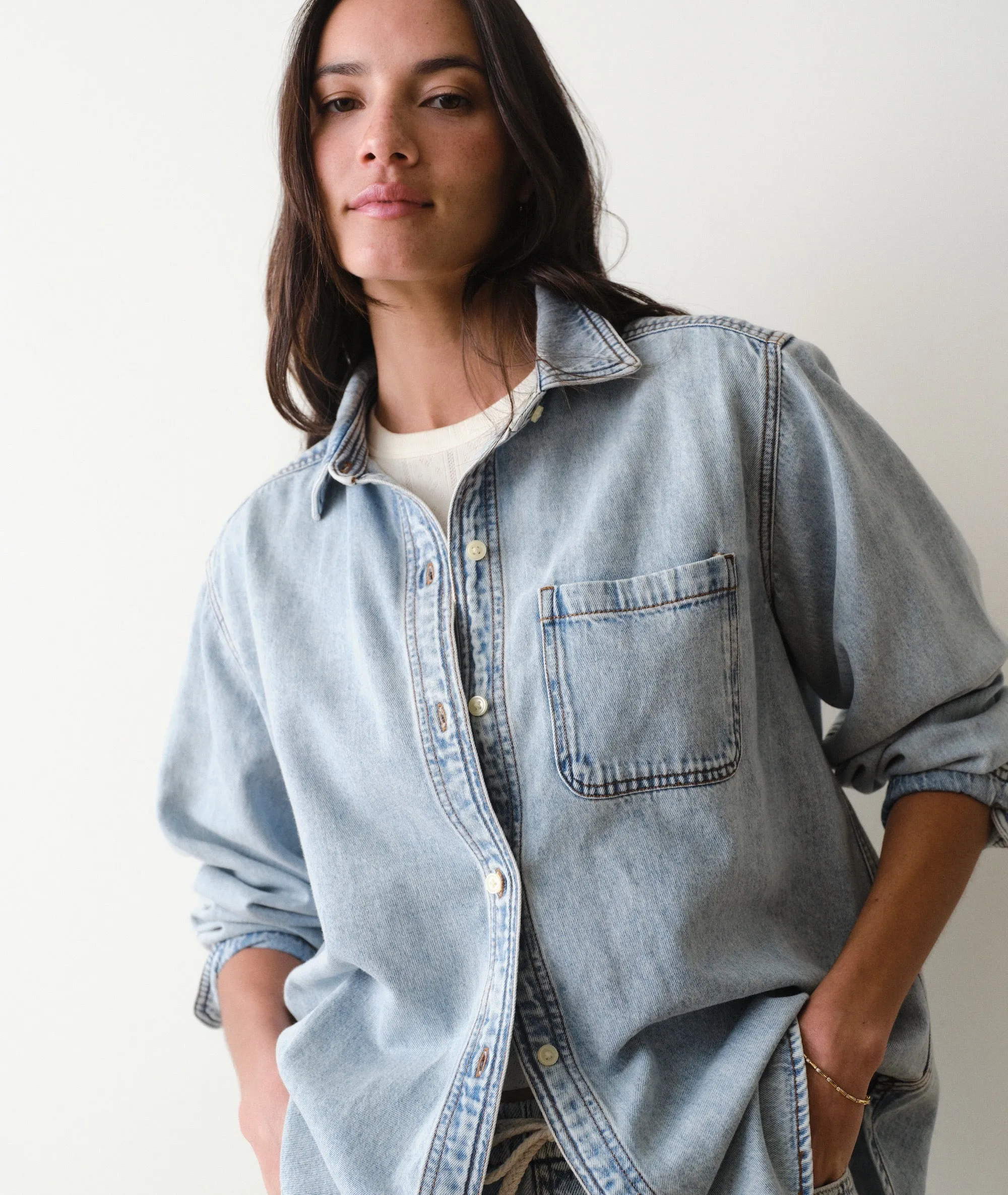 Jane Relaxed Denim Shirt sold by Marine Layer product image thumbnail 2