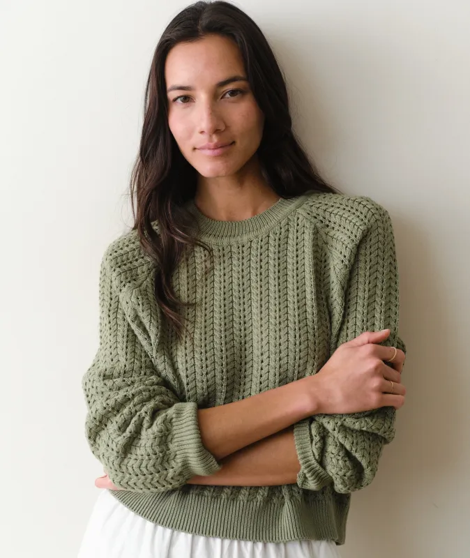 Mina Pointelle Sweater made by Marine Layer