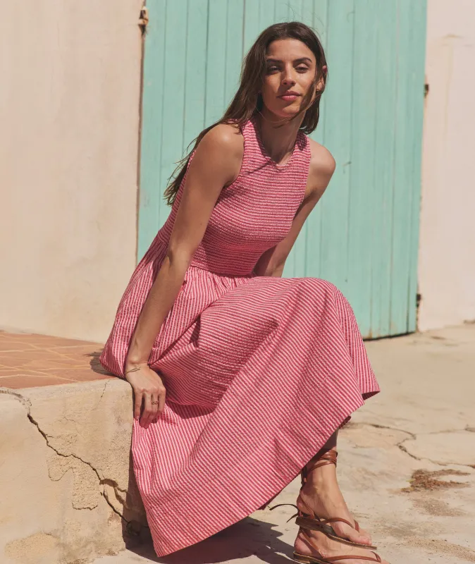 Darcy Seersucker Maxi Dress made by Marine Layer