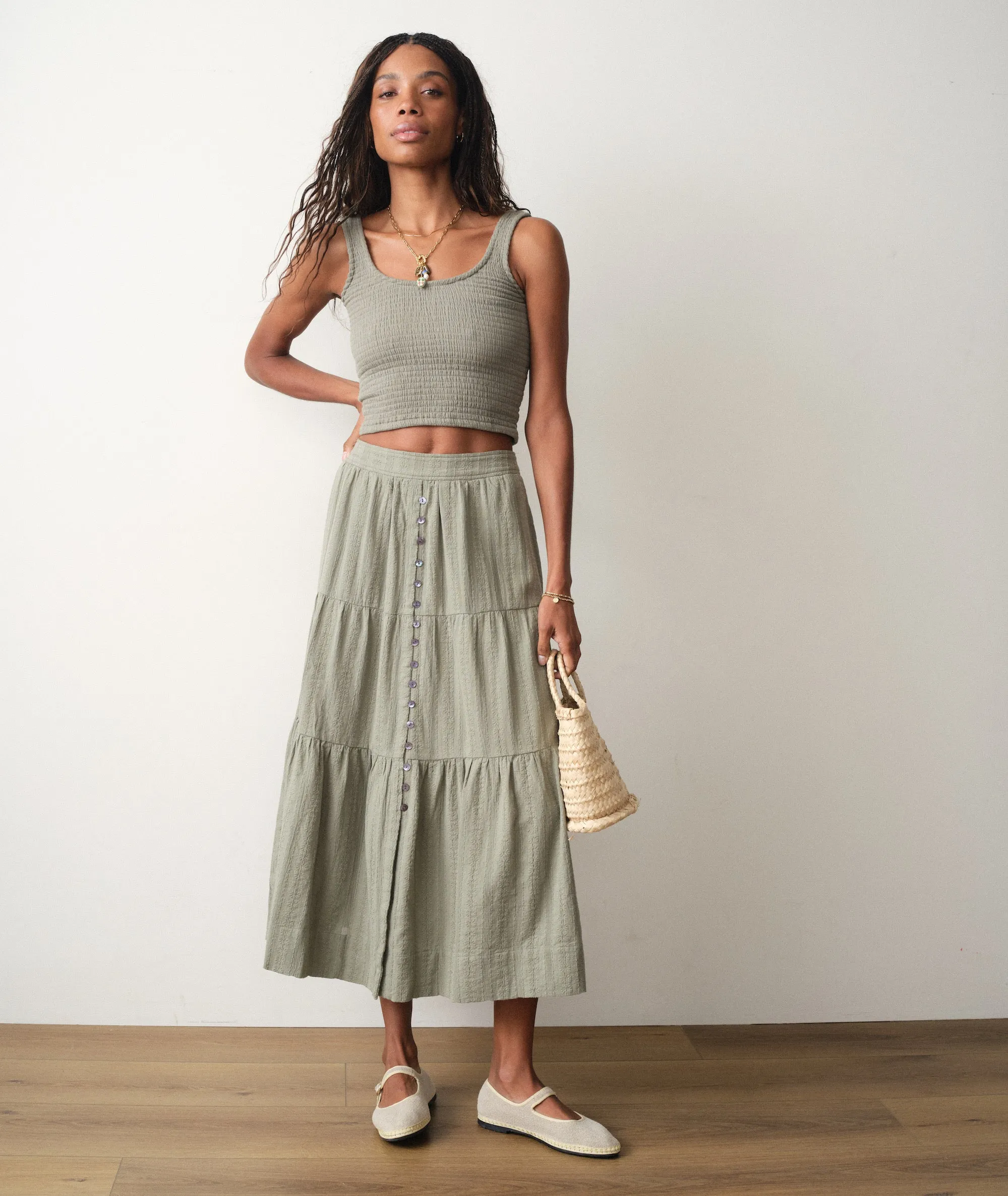 Lana Button-Through Skirt sold by Marine Layer