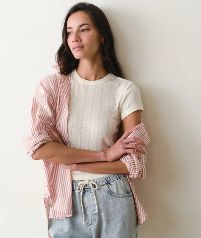 Lexi Pointelle Tee made by Marine Layer