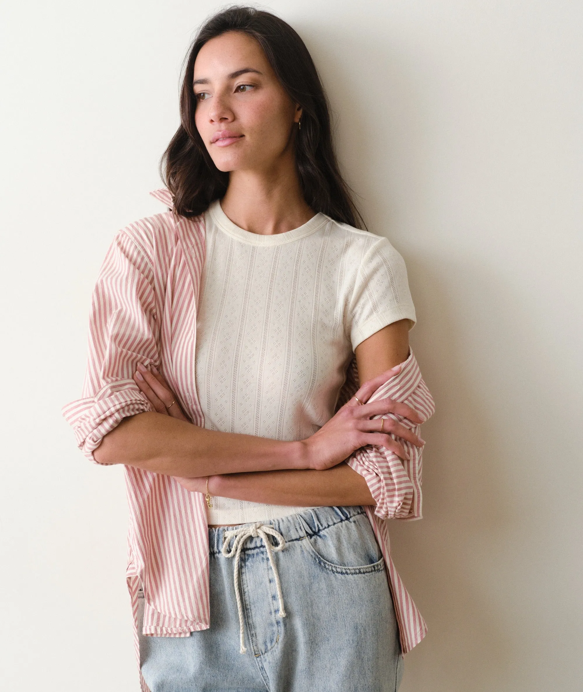 Lexi Pointelle Tee sold by Marine Layer