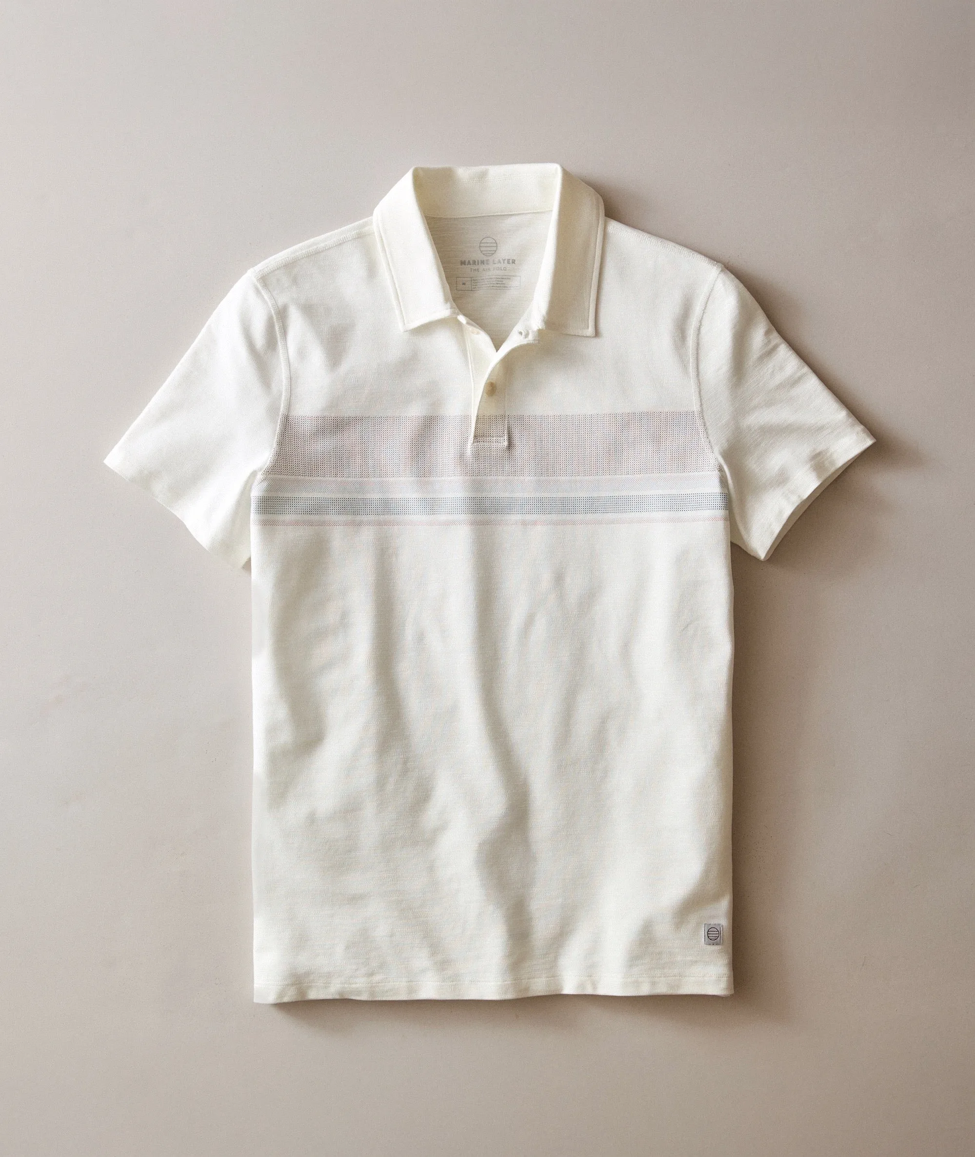 Air Stripe Polo sold by Marine Layer