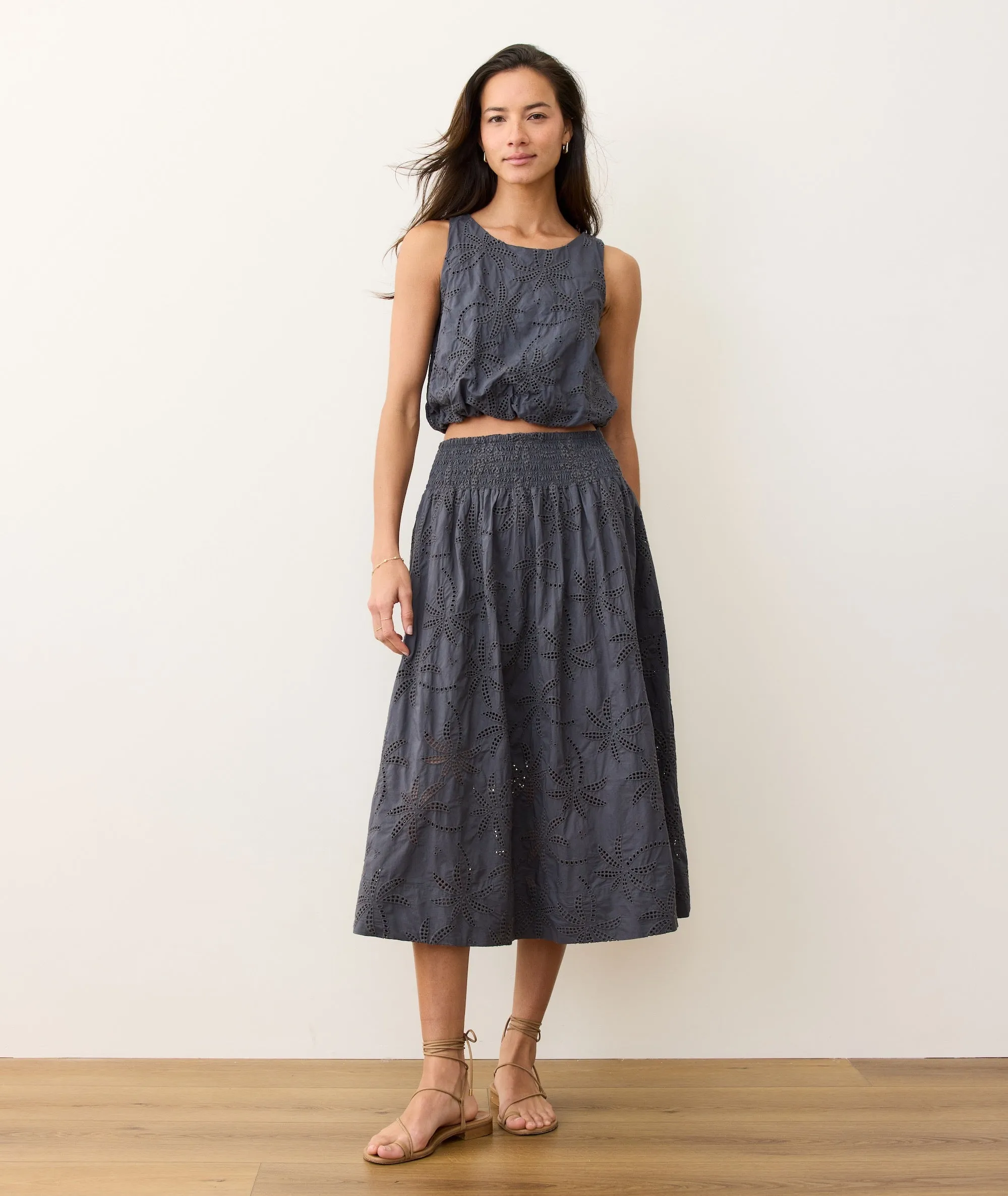 Sage Eyelet Bubble Tank sold by Marine Layer product image thumbnail 4
