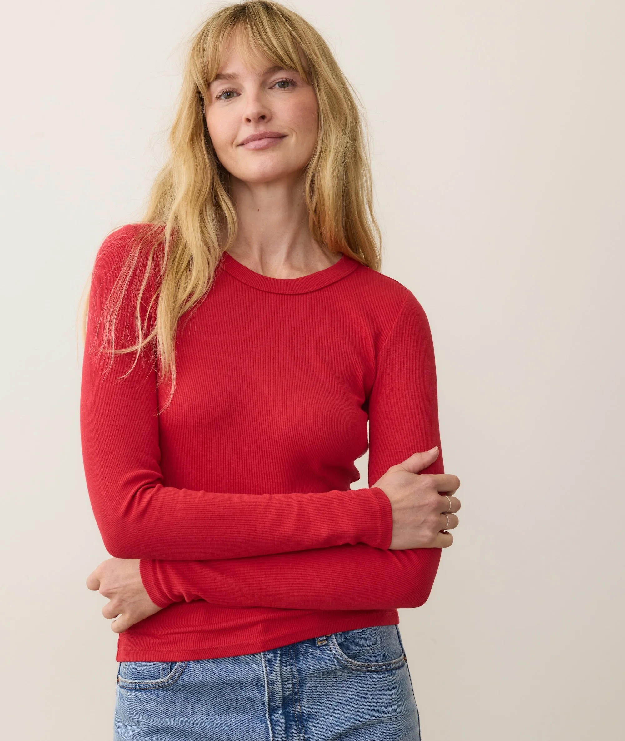 Lexi Rib Sun-In Long Sleeve Crew Tee sold by Marine Layer product image thumbnail 2