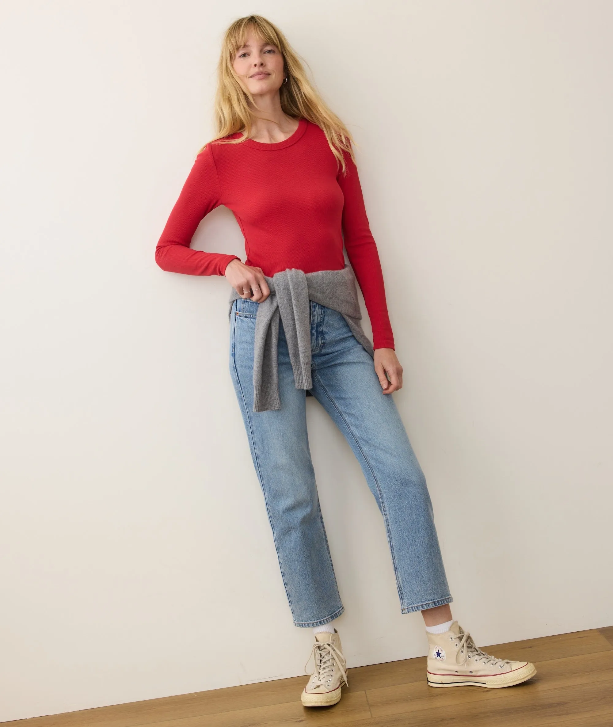 Lexi Rib Sun-In Long Sleeve Crew Tee sold by Marine Layer product image thumbnail 4