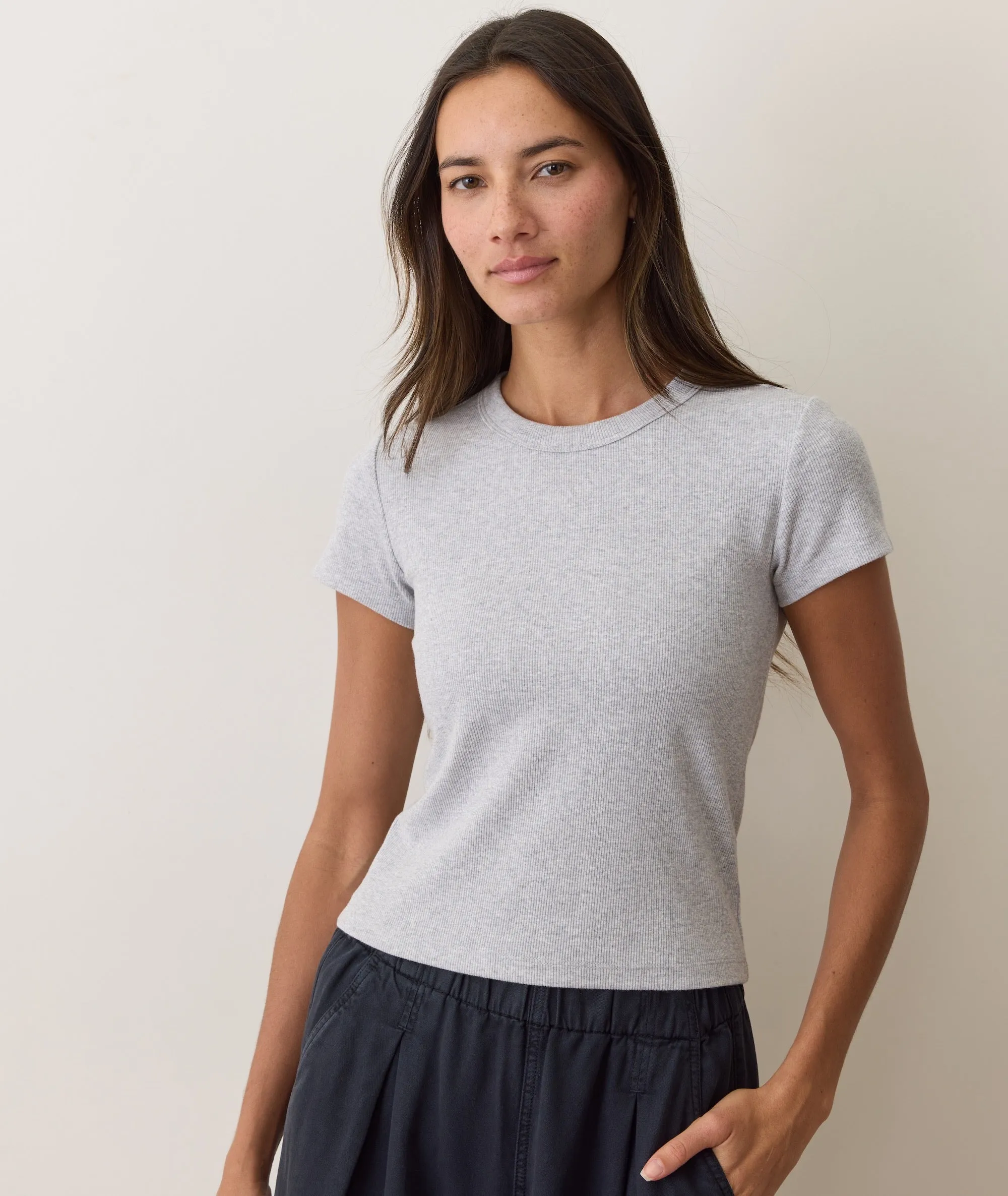Lexi Rib Sun-In Crew Tee sold by Marine Layer product image thumbnail 3