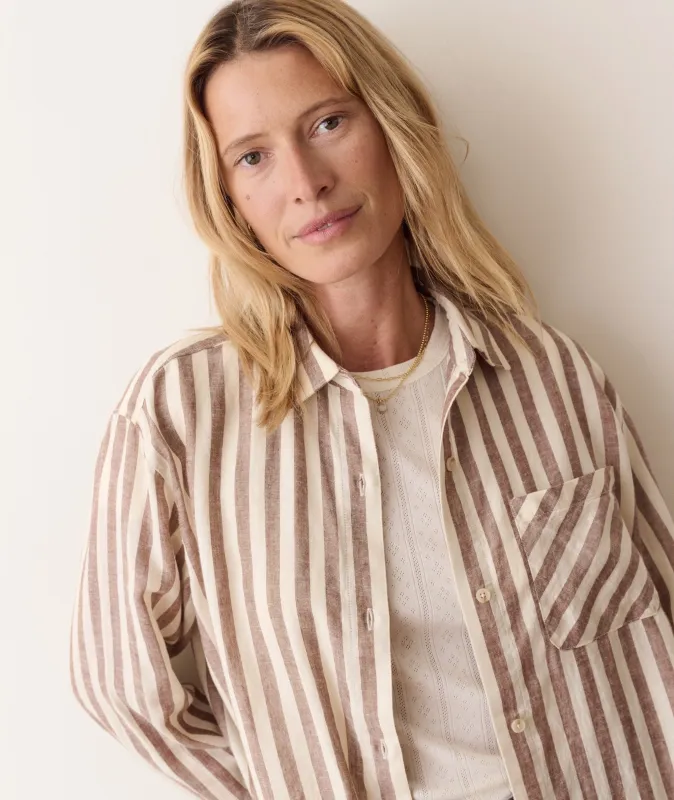 Jane Relaxed Linen Shirt made by Marine Layer