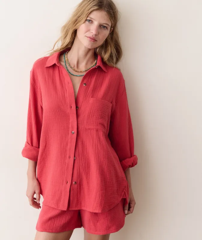 Jane Relaxed Double Cloth Shirt made by Marine Layer