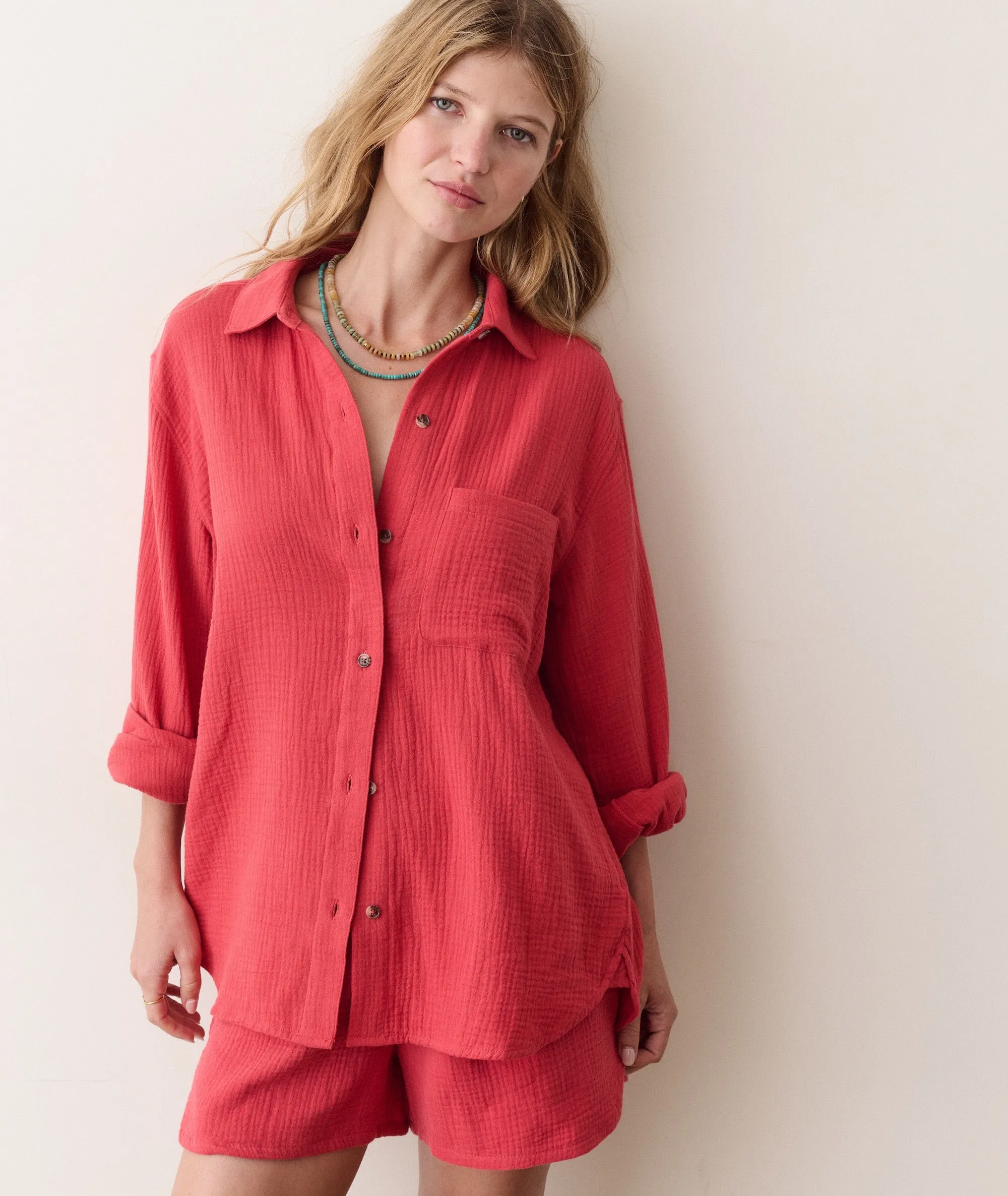 Jane Relaxed Double Cloth Shirt sold by Marine Layer