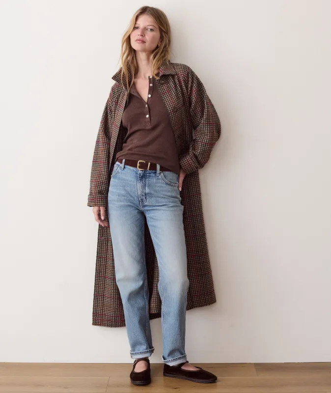 Hayes Houndstooth Trench Coat made by Marine Layer
